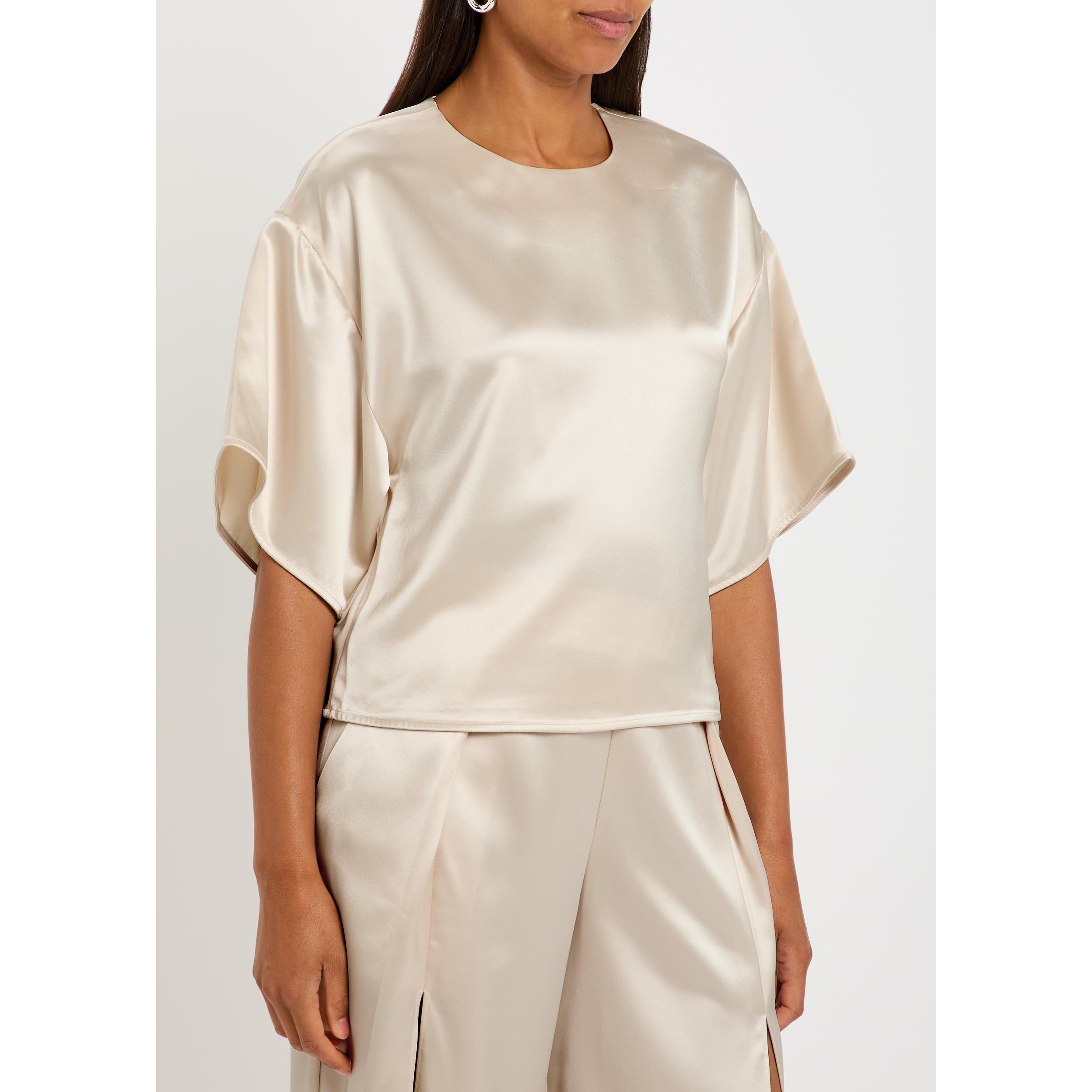 GREY - Jonathan Simkhai - Women's Alina Oversized-Fit Satin Blouse - 2
