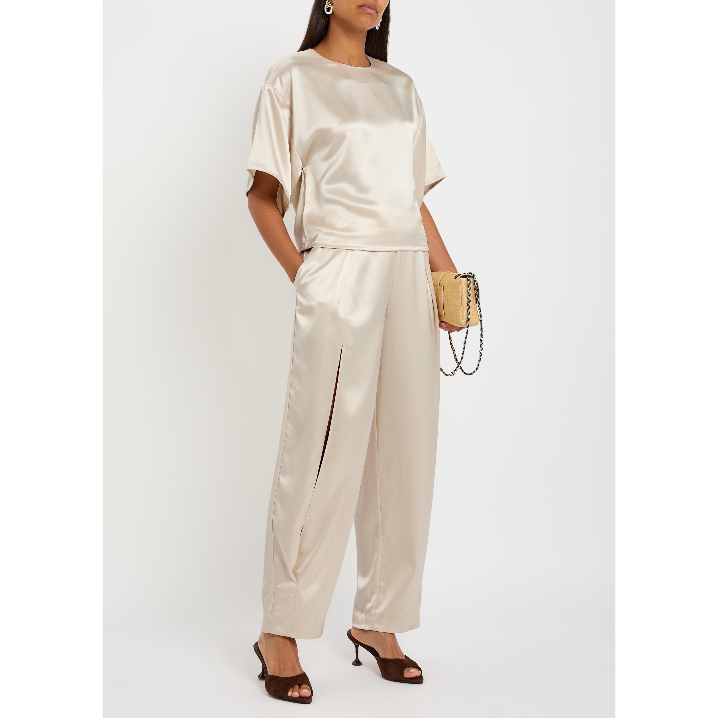 GREY - Jonathan Simkhai - Women's Alina Oversized-Fit Satin Blouse - 5