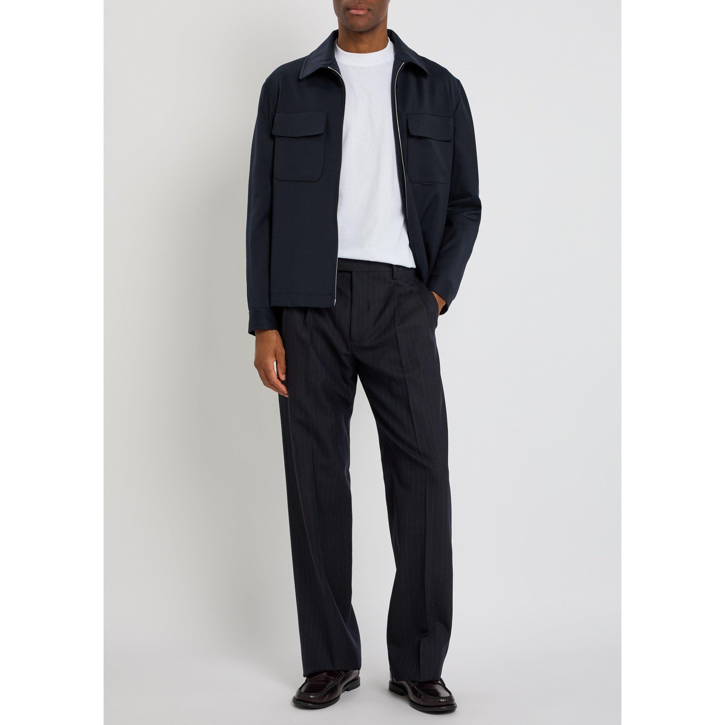 BLACK AND OTHER - Lardini - Men's Pinstripe Wool Straight Leg Suit Trousers - 5
