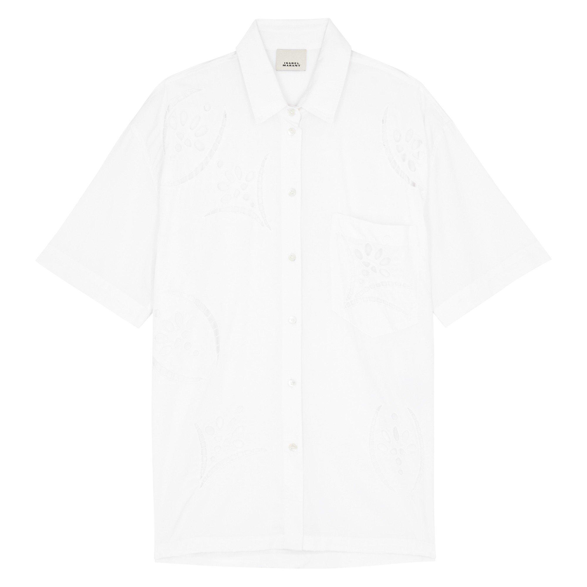 WHITE - Isabel Marant - BILYA EMBROIDERED S.S. SHIRT - 1