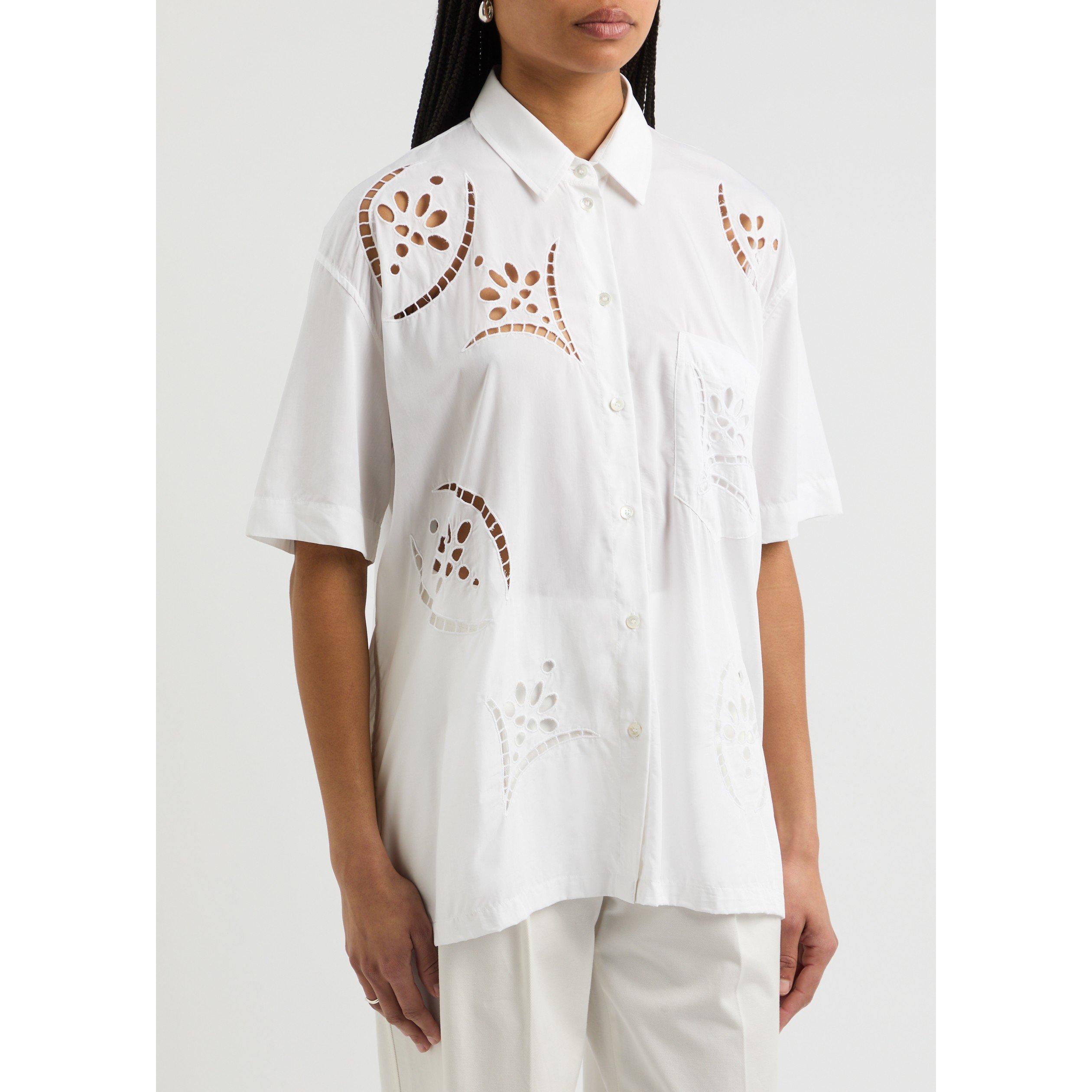 WHITE - Isabel Marant - BILYA EMBROIDERED S.S. SHIRT - 2