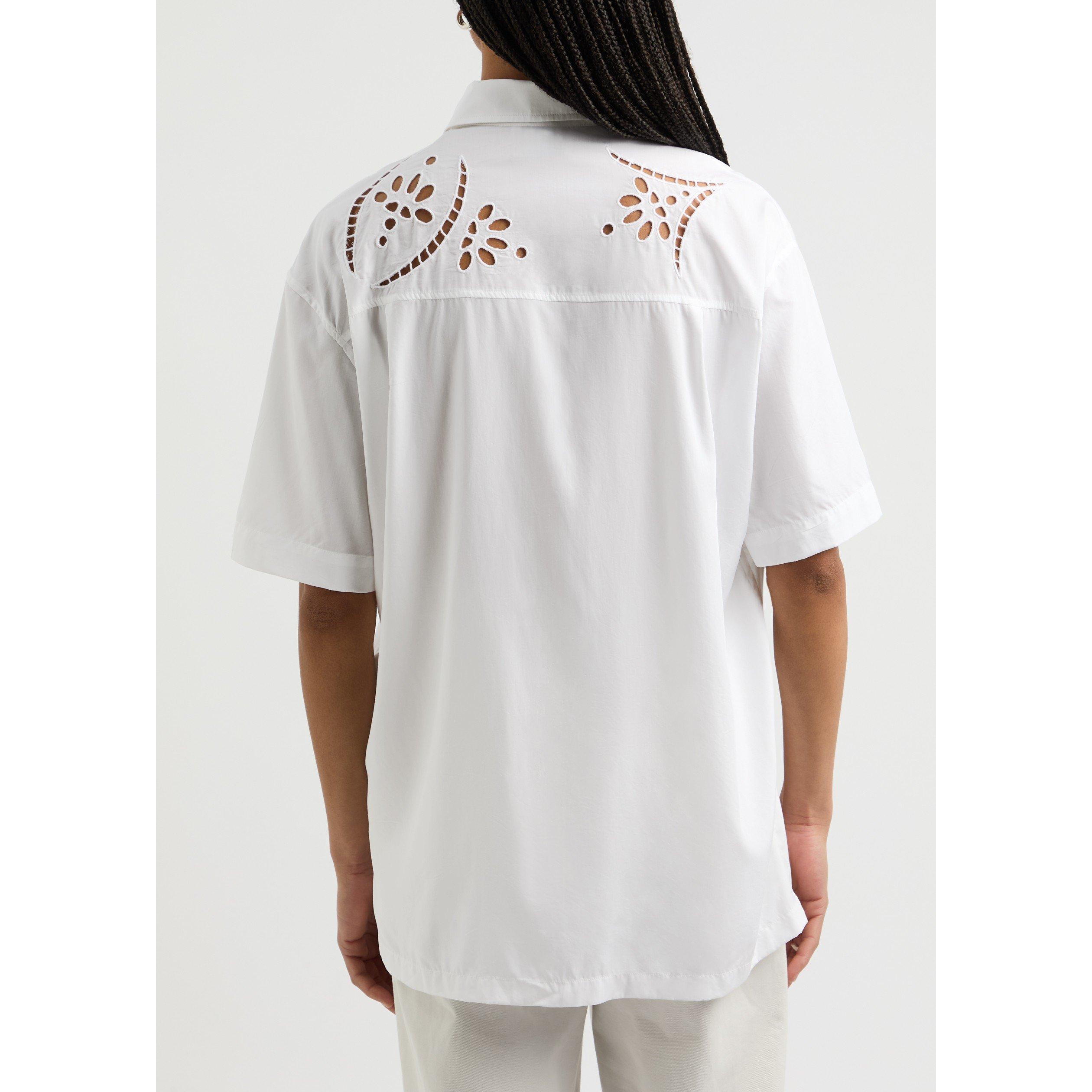 WHITE - Isabel Marant - BILYA EMBROIDERED S.S. SHIRT - 3