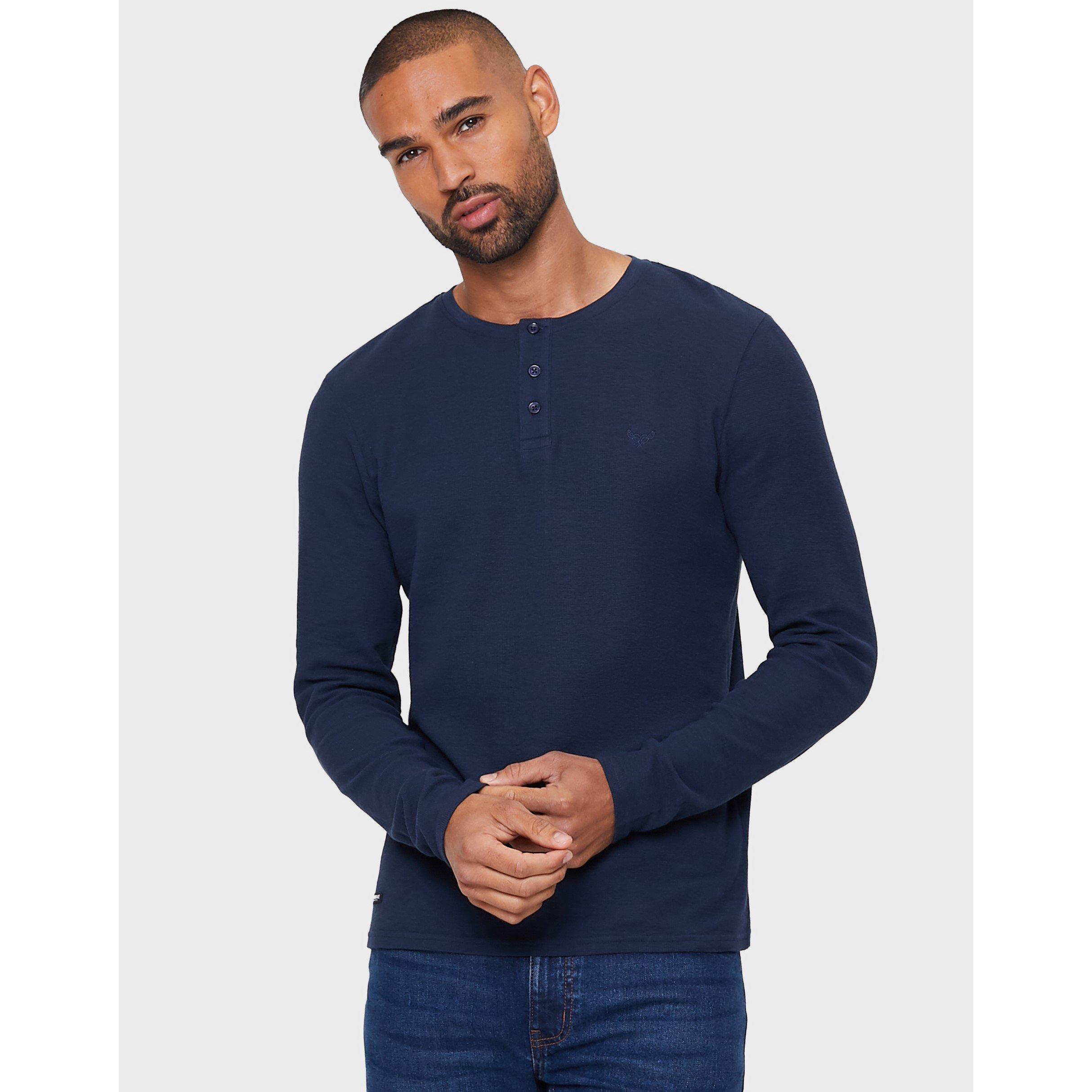 Navy - Threadbare - Men's Long-Sleeve T-Shirt - 1