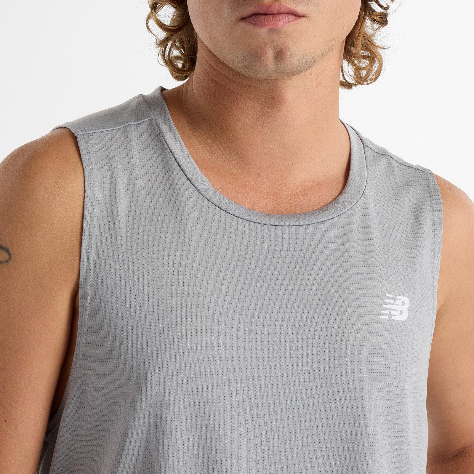 Grey - New Balance - Men's Sport Tank Performance Running Vest - 4