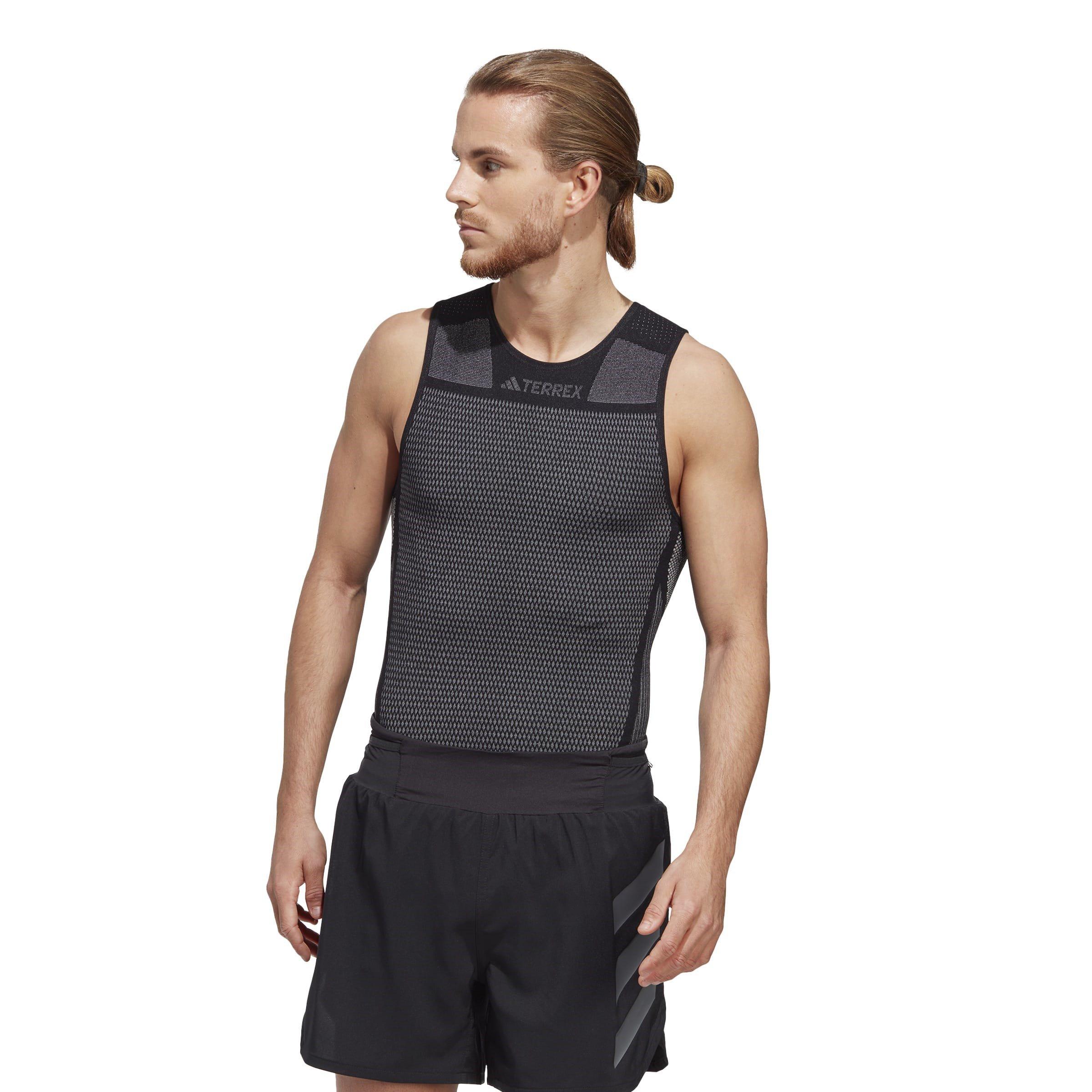 Black/ White - adidas - Terrex Drynamo Sleeveless Baselayer Tank Top Mens - 2