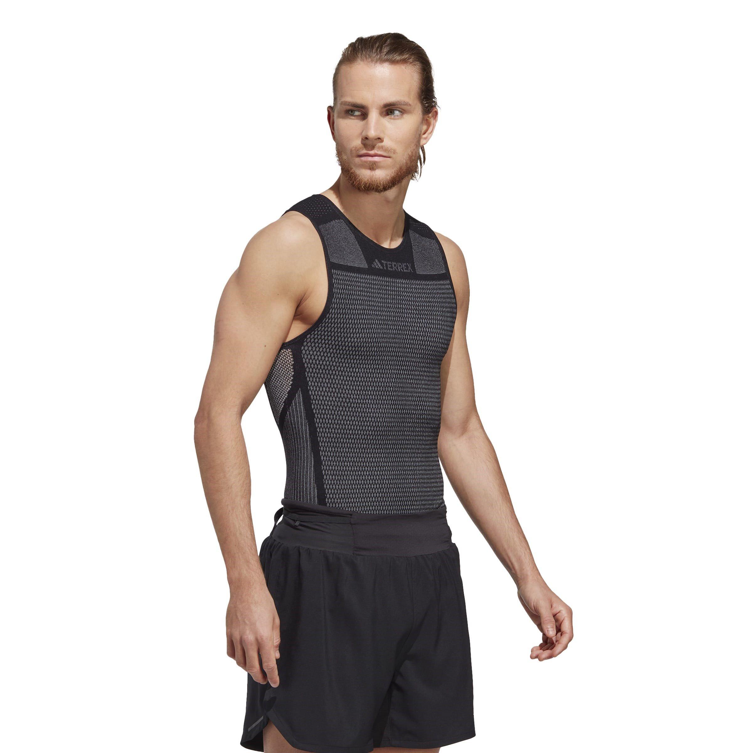Black/ White - adidas - Terrex Drynamo Sleeveless Baselayer Tank Top Mens - 4