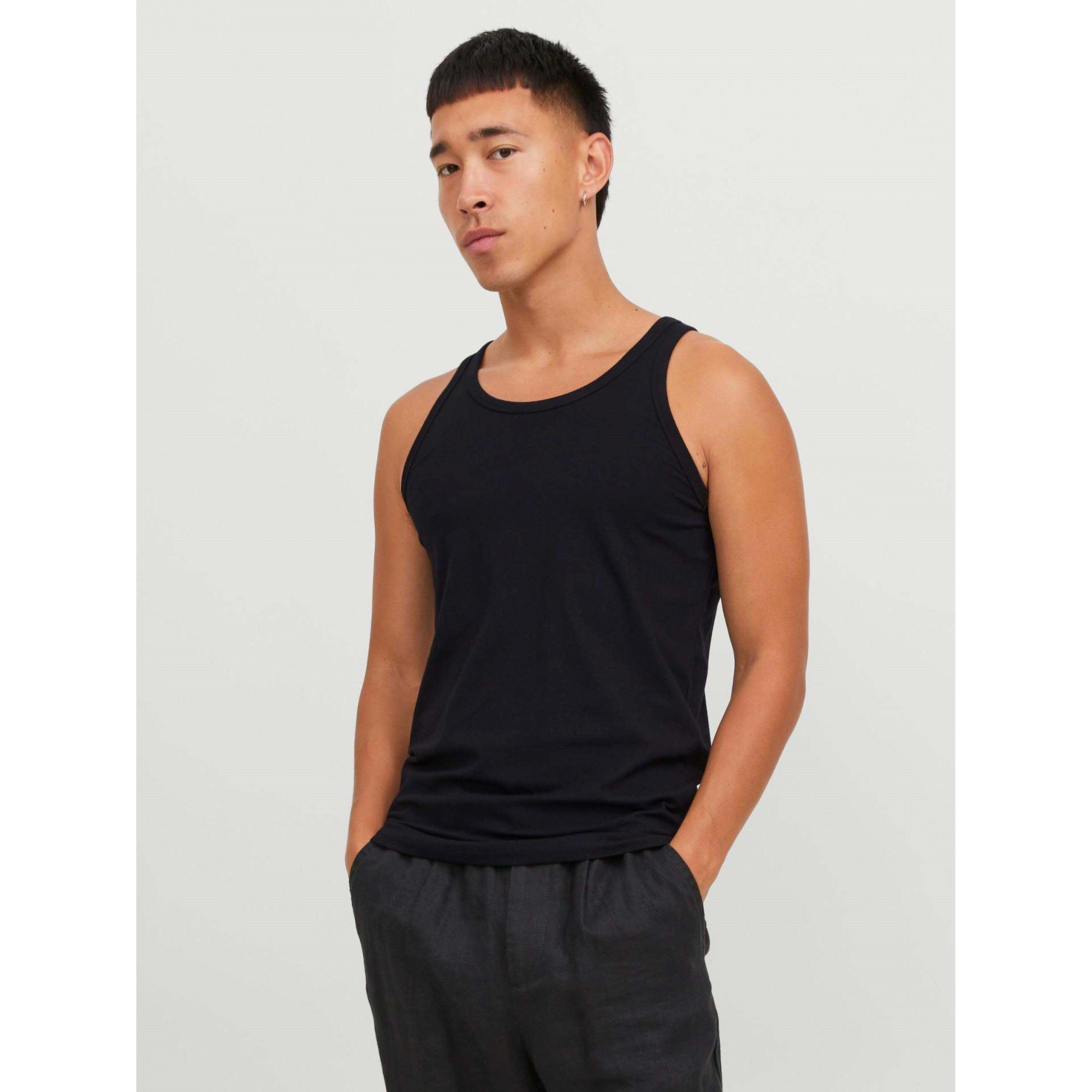 Black - Jack and Jones - 2-pack Sleeveless Vest Mens - 3