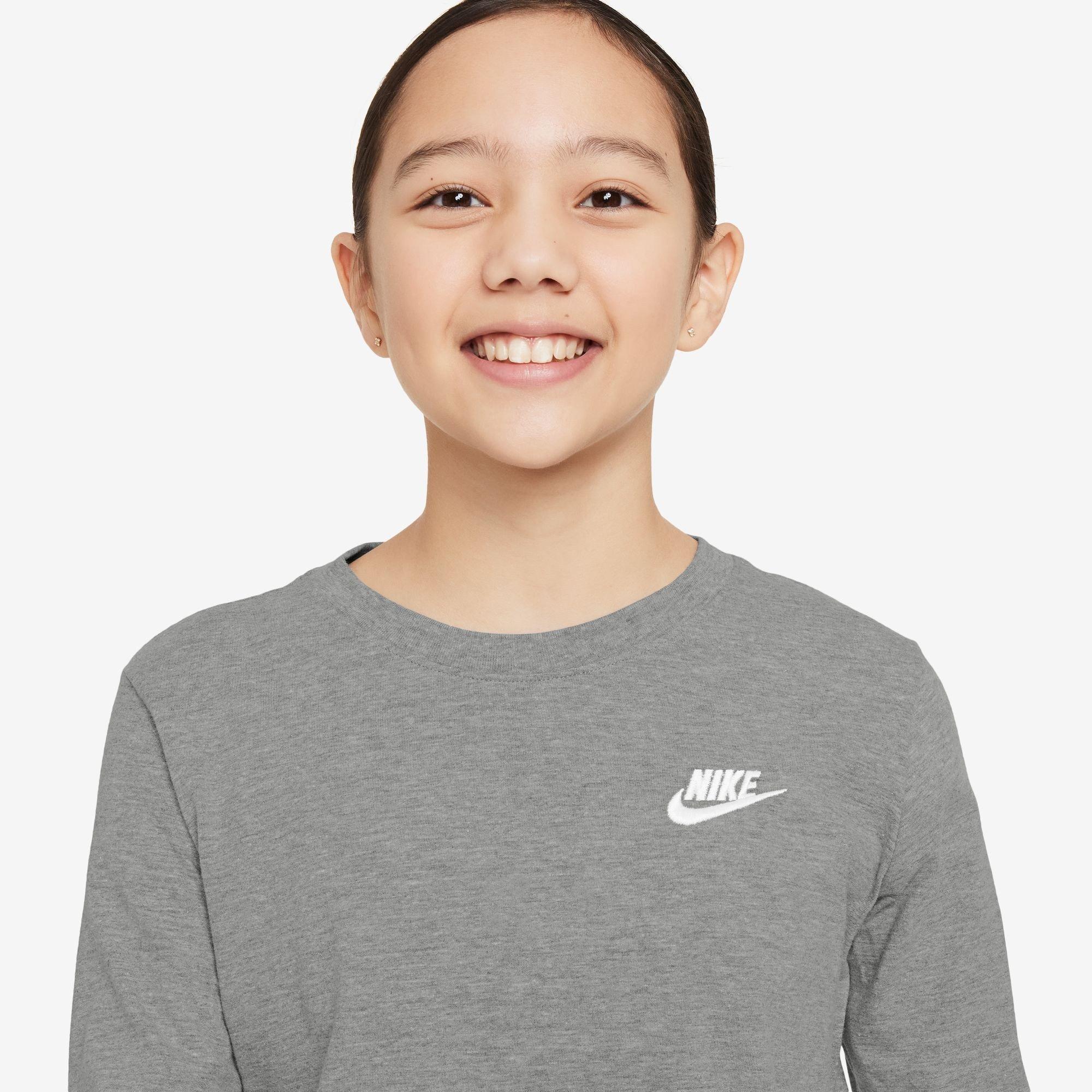 Tamno siva Heather - Nike - Nike K Nsw Ls T Emb Jn99 - 4