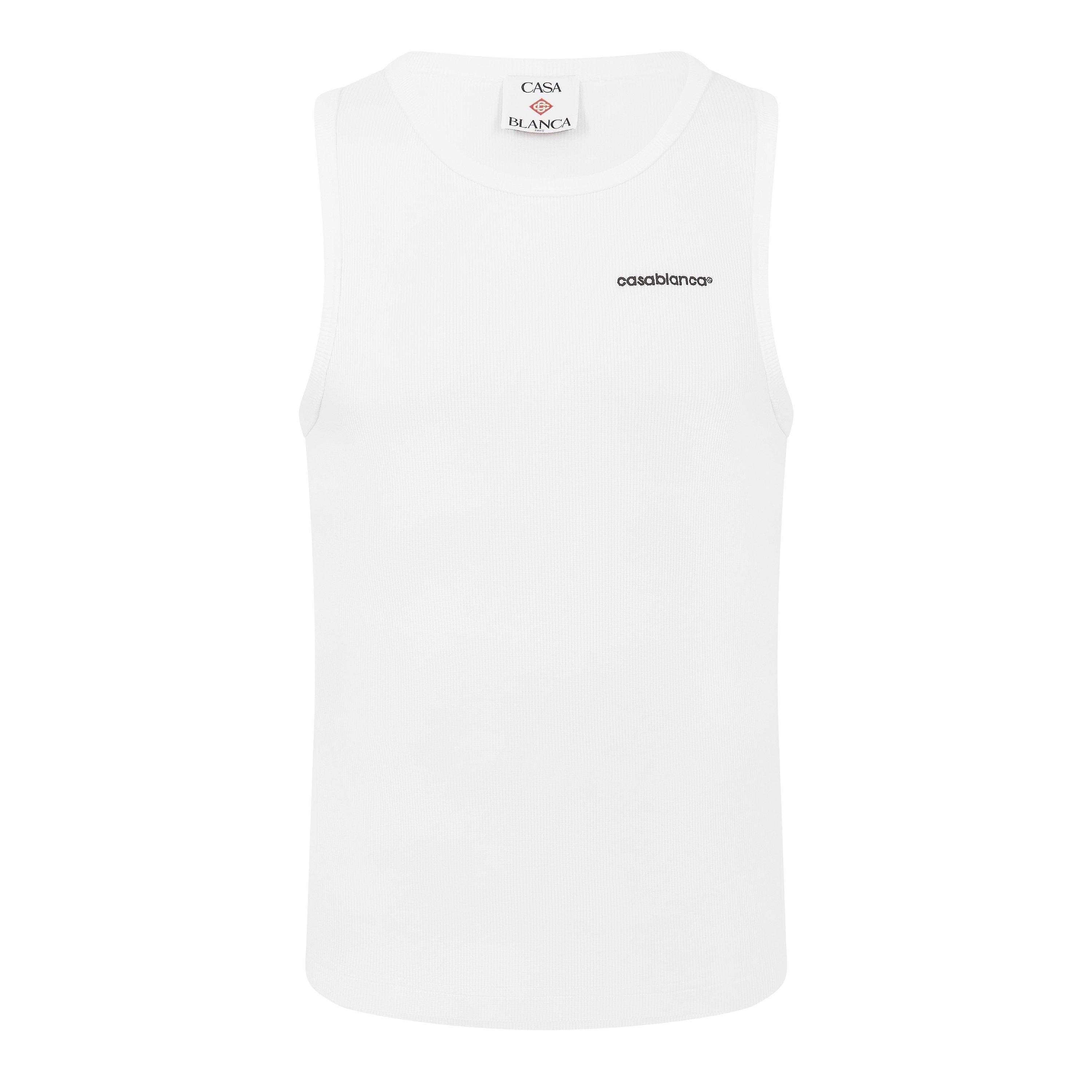 Casablanca Men's Ribbed Tank Vest - White - Large