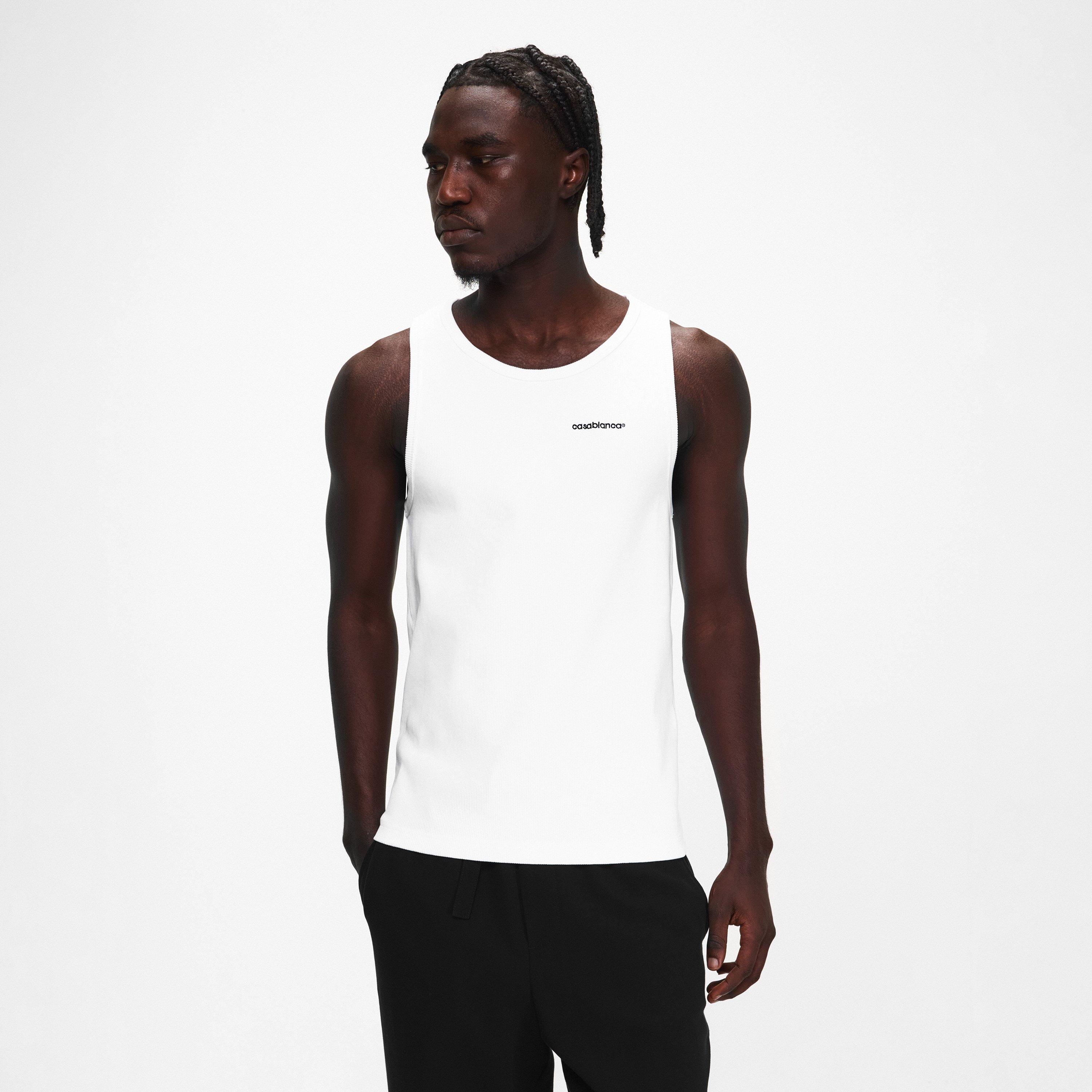 White - Casablanca - Casa Ribbed Tank Sn62 - 3