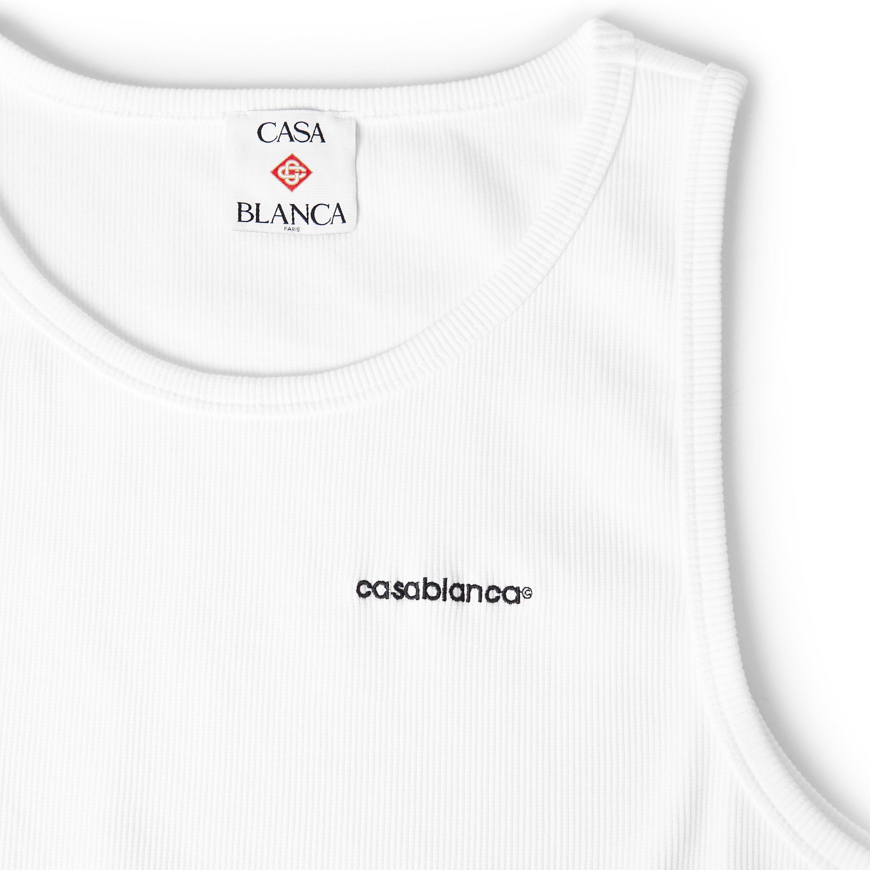 White - Casablanca - Casa Ribbed Tank Sn62 - 5