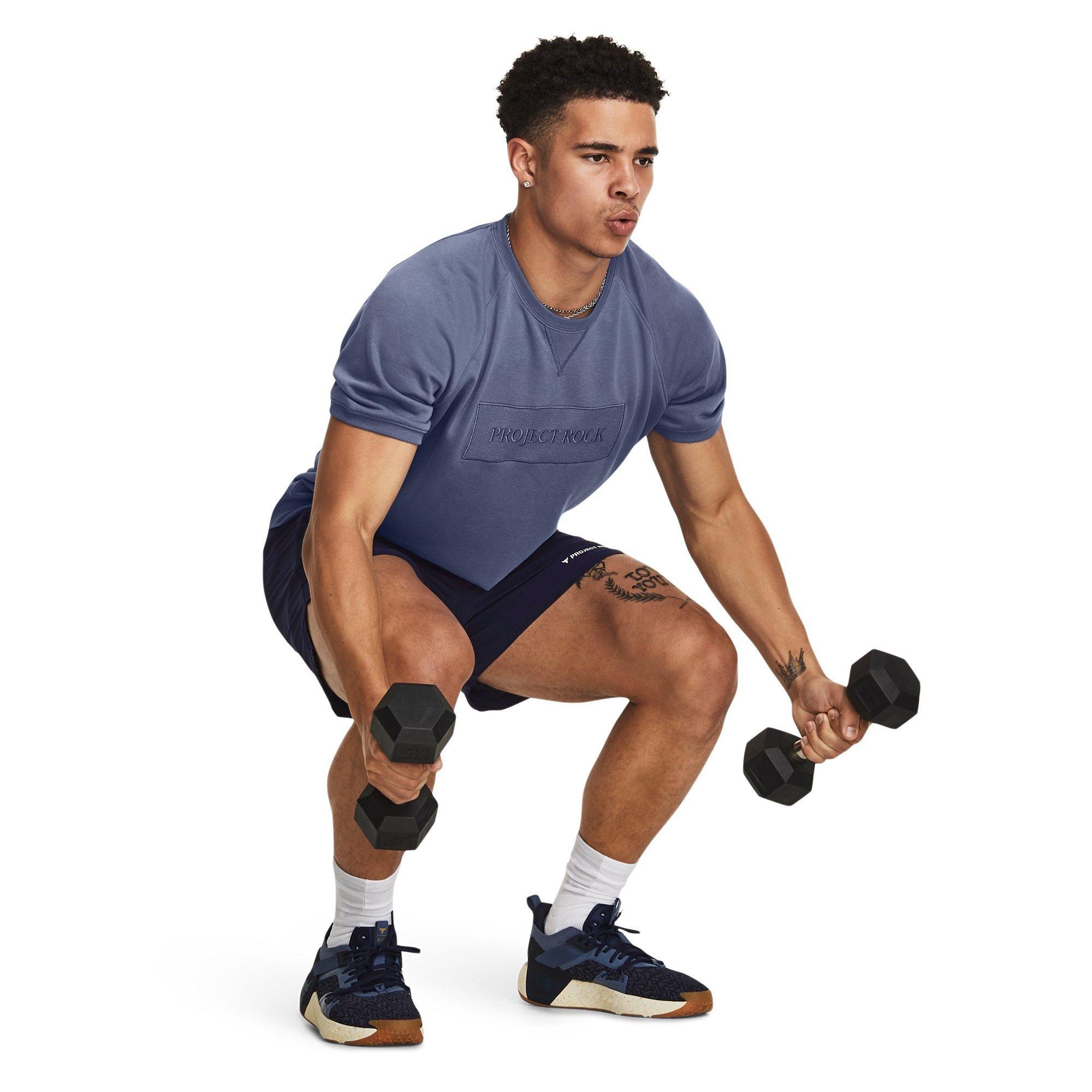 Plava - Under Armour - Project Rock Terry Gym Top Mens - 5