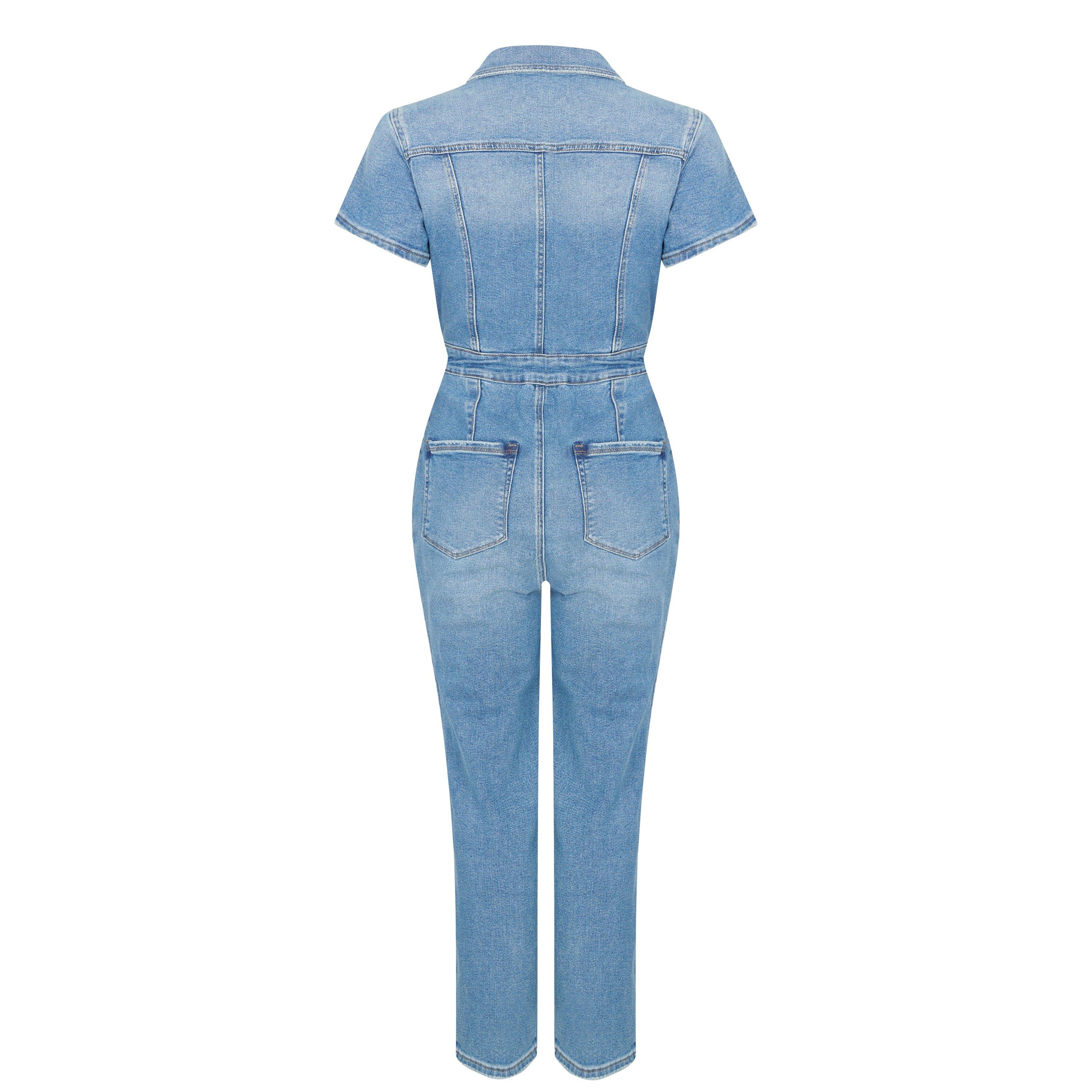 Blue274 - Good American - Women's Fit For Success Cotton Short Sleeve Jumpsuit - 8