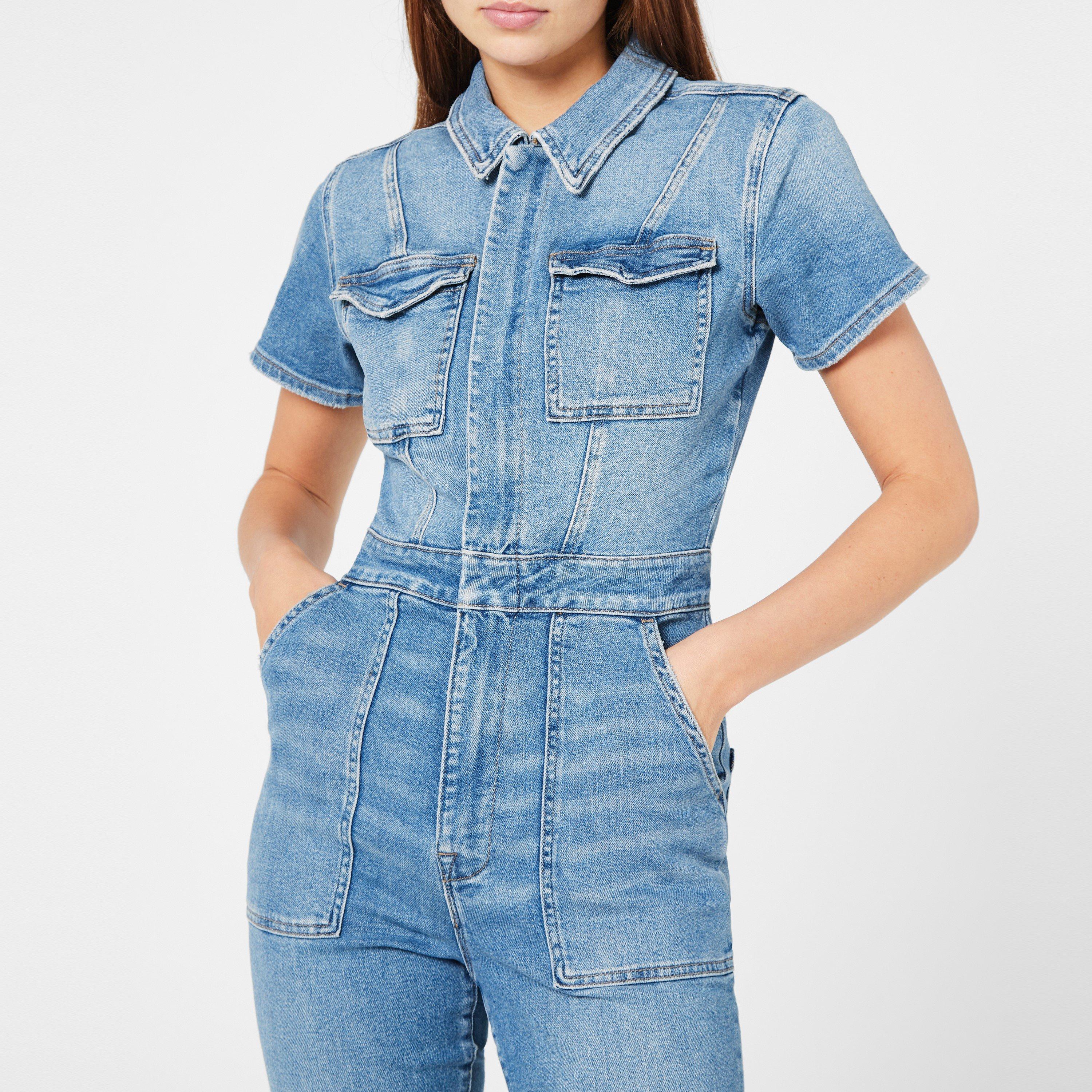 Blue274 - Good American - Women's Fit For Success Cotton Short Sleeve Jumpsuit - 3