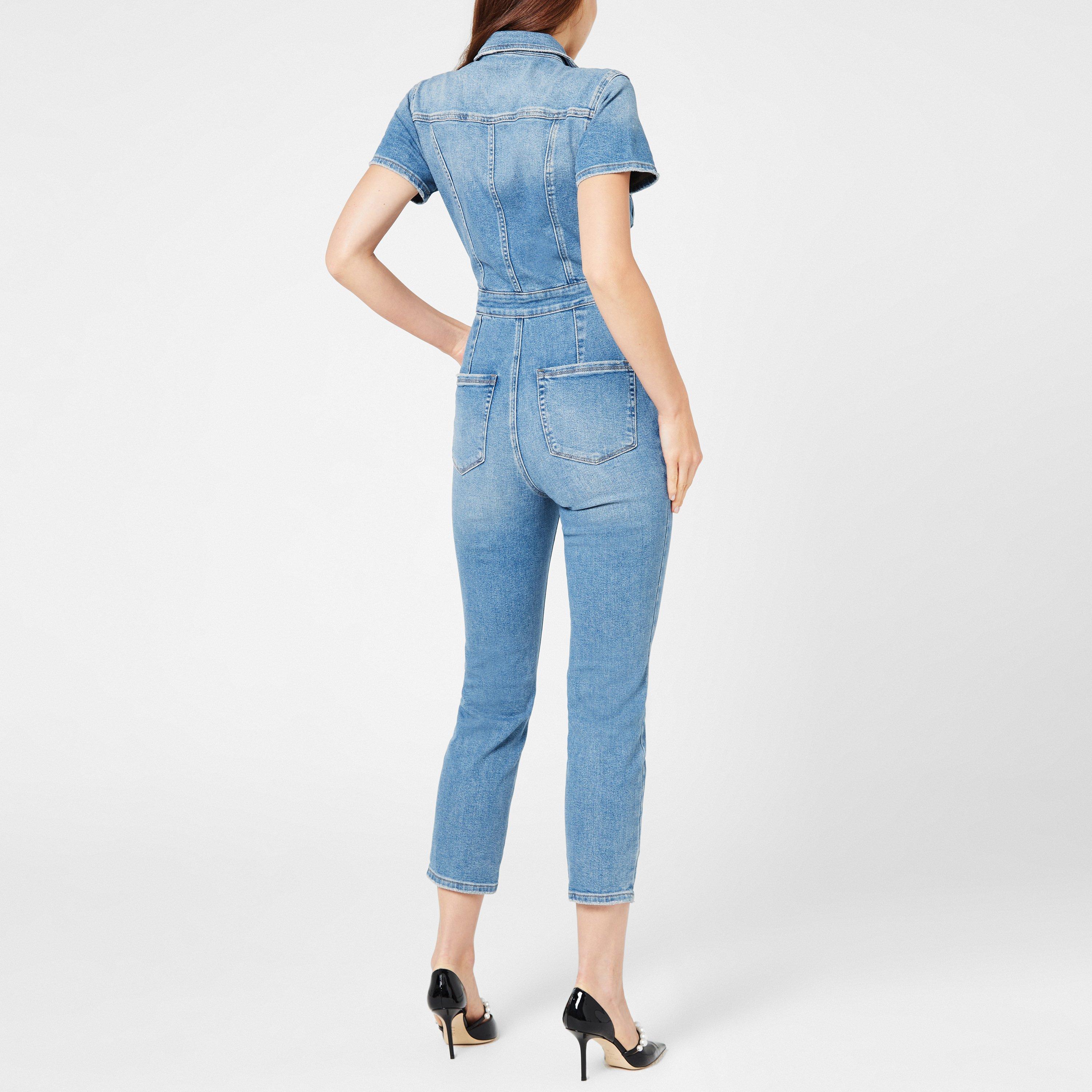 Blue274 - Good American - Women's Fit For Success Cotton Short Sleeve Jumpsuit - 4