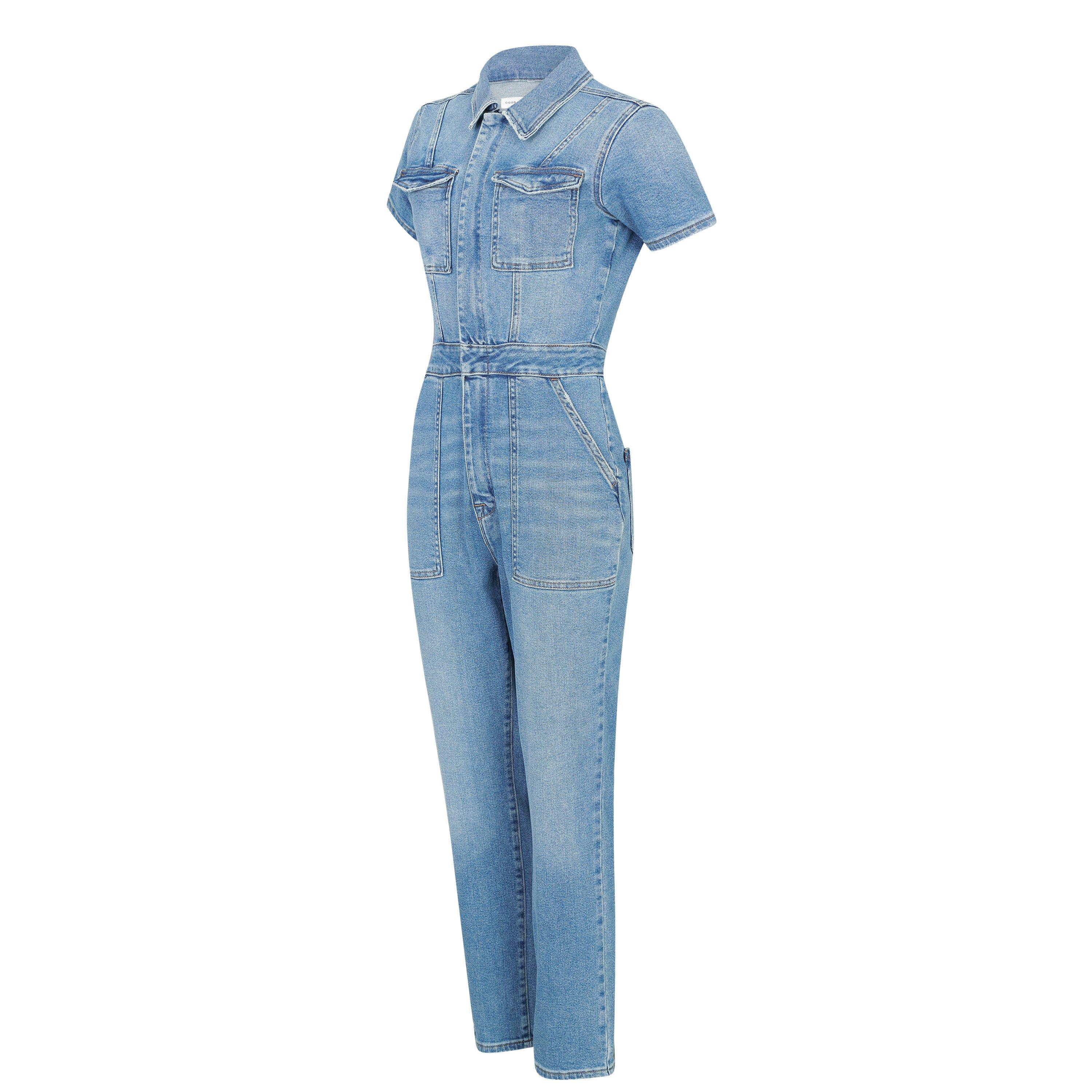 Blue274 - Good American - Women's Fit For Success Cotton Short Sleeve Jumpsuit - 6