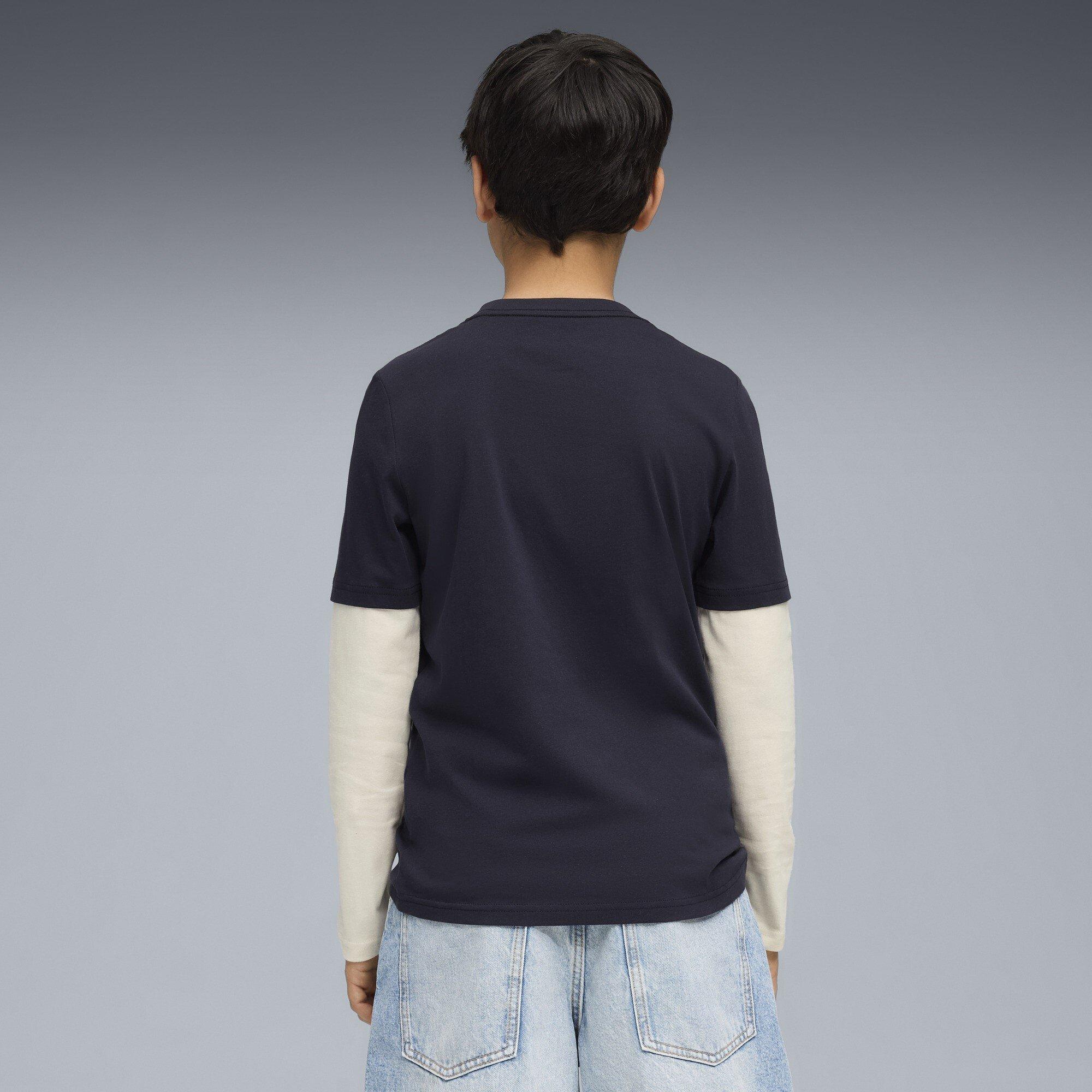 New Navy - Puma - MID90s Juniors Layered Long-Sleeve T-Shirt - 4