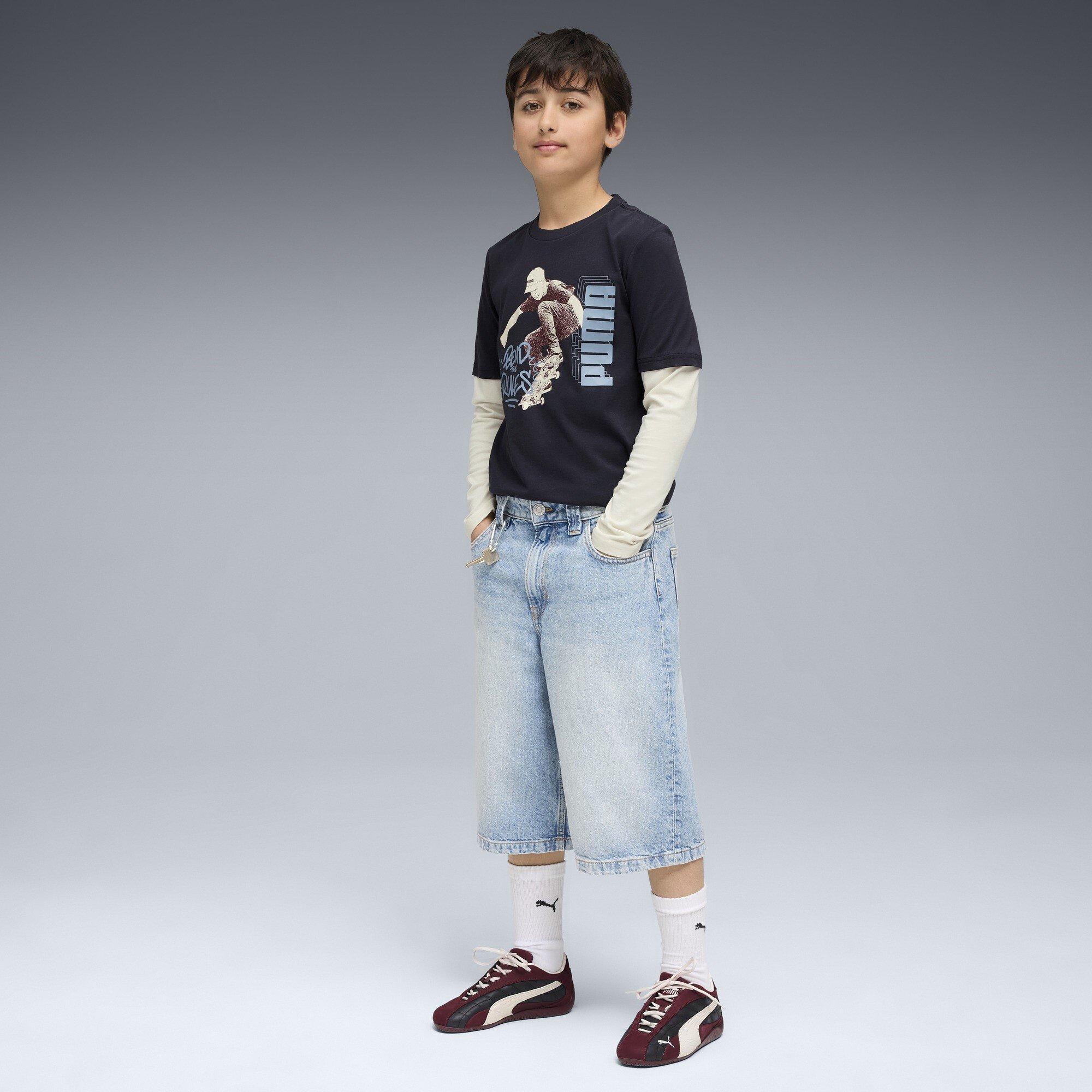 New Navy - Puma - MID90s Juniors Layered Long-Sleeve T-Shirt - 5