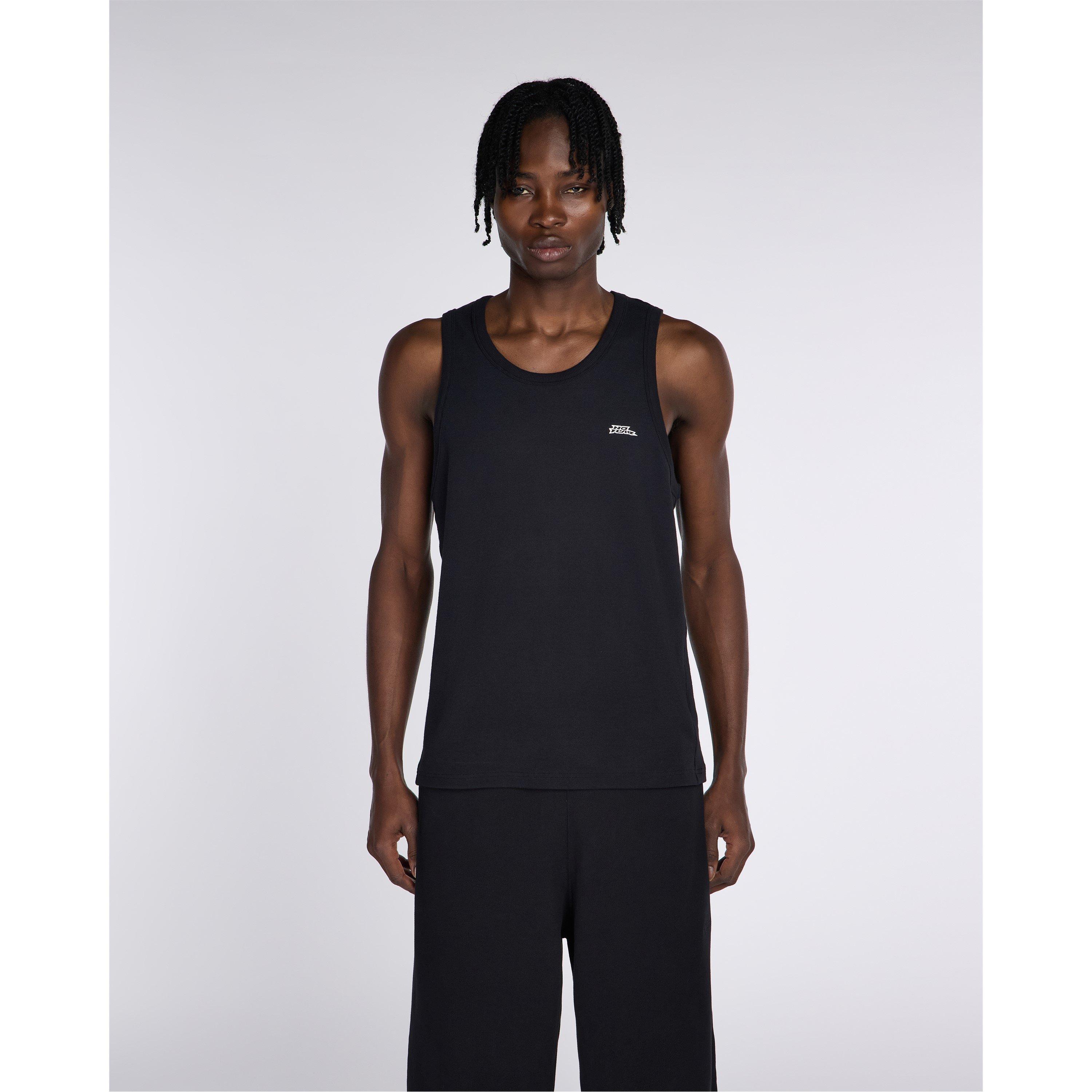 Negro - No Fear - Rib Cotton Sleeveless Crew Neck Tank Vest - 3