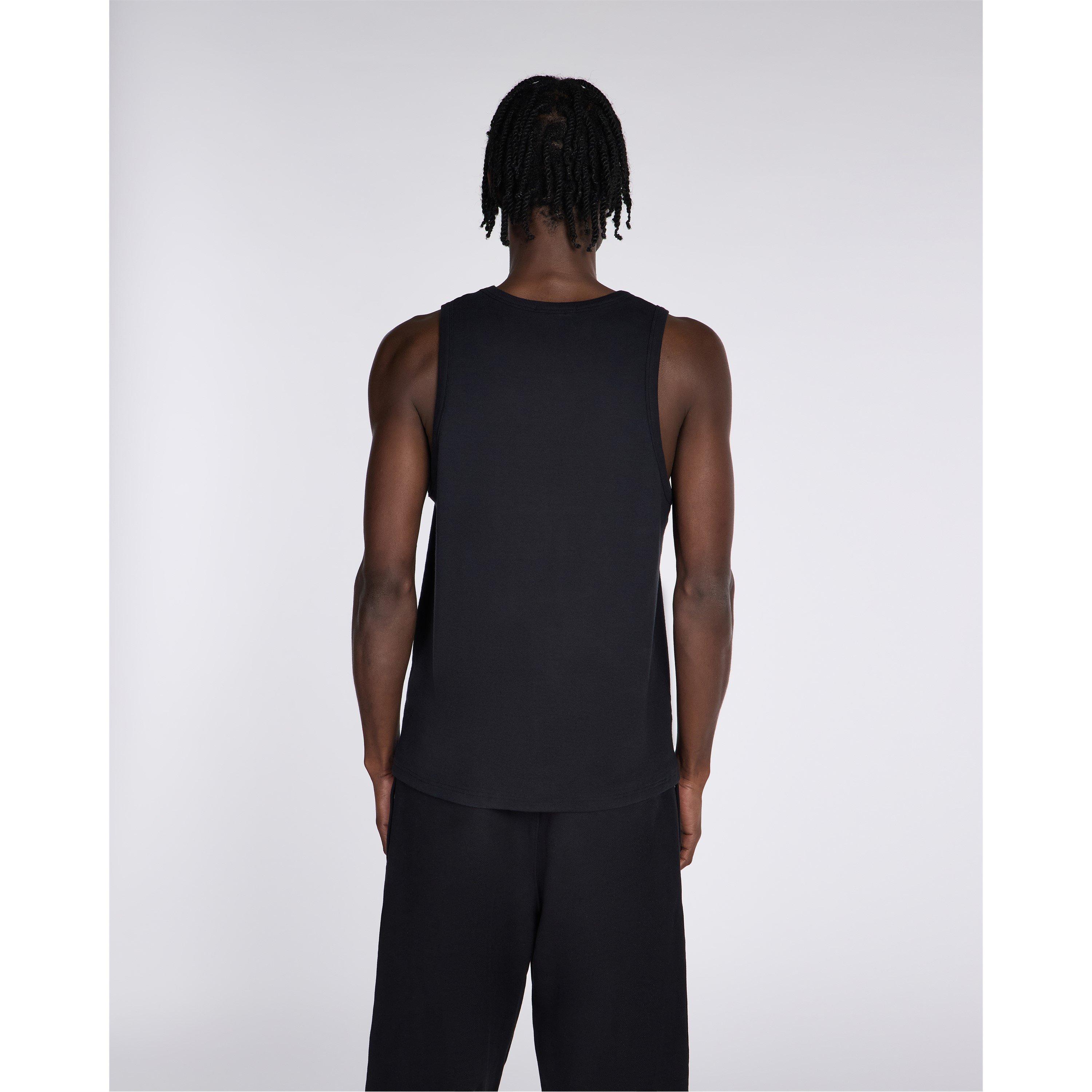 Negro - No Fear - Rib Cotton Sleeveless Crew Neck Tank Vest - 4