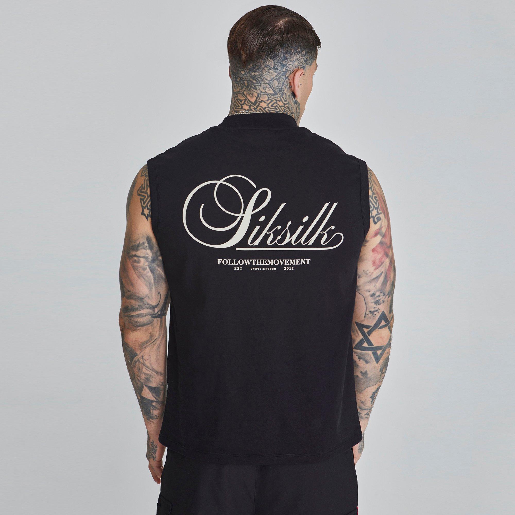 Black - SikSilk - Logo Racerback Vest - 3
