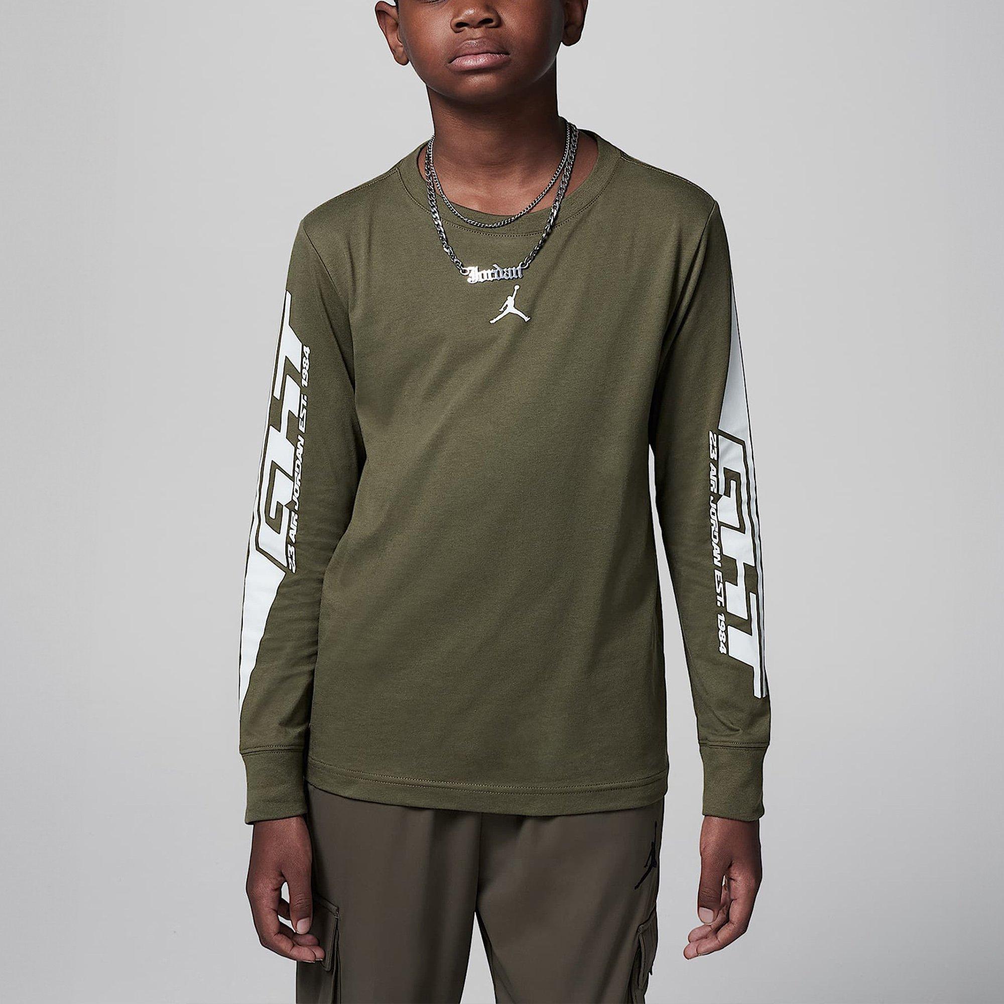 Medium Olive - Air Jordan - AJ MVP Flight Long Sleeve T-Shirt Juniors - 1