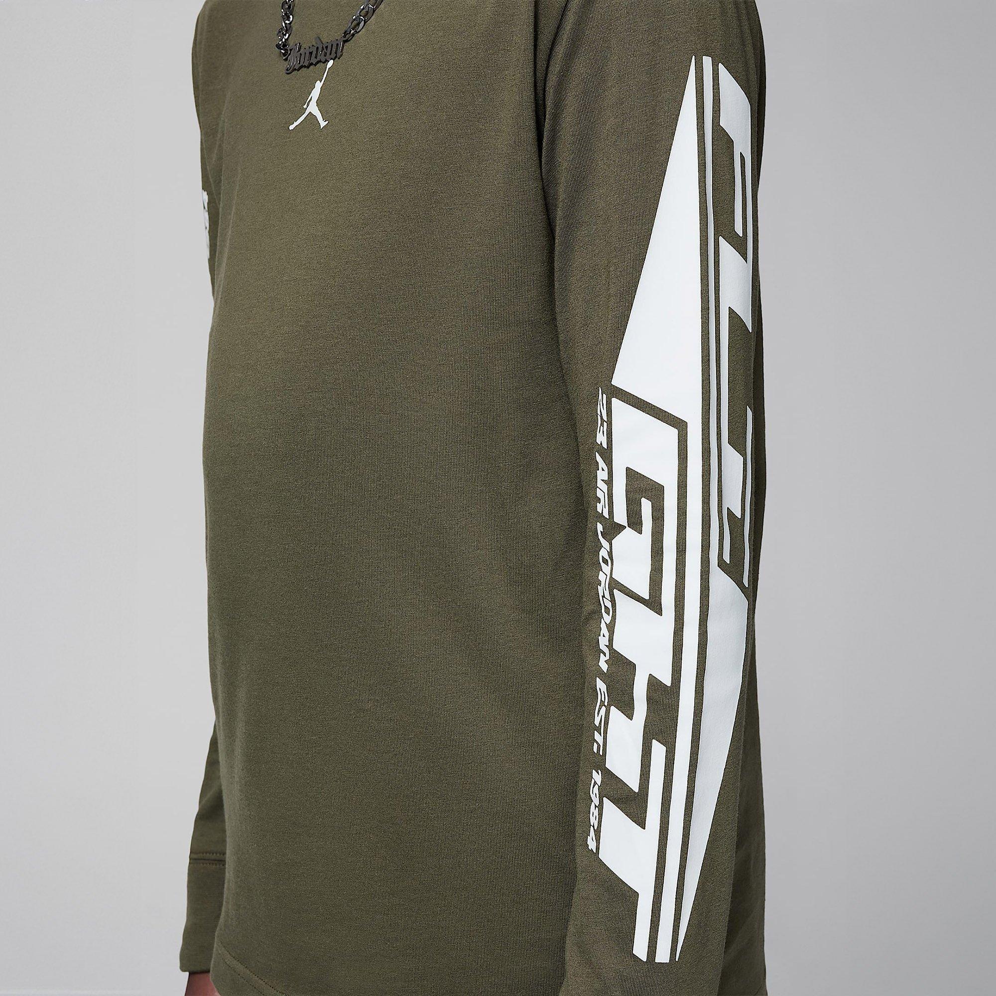 Medium Olive - Air Jordan - AJ MVP Flight Long Sleeve T-Shirt Juniors - 3