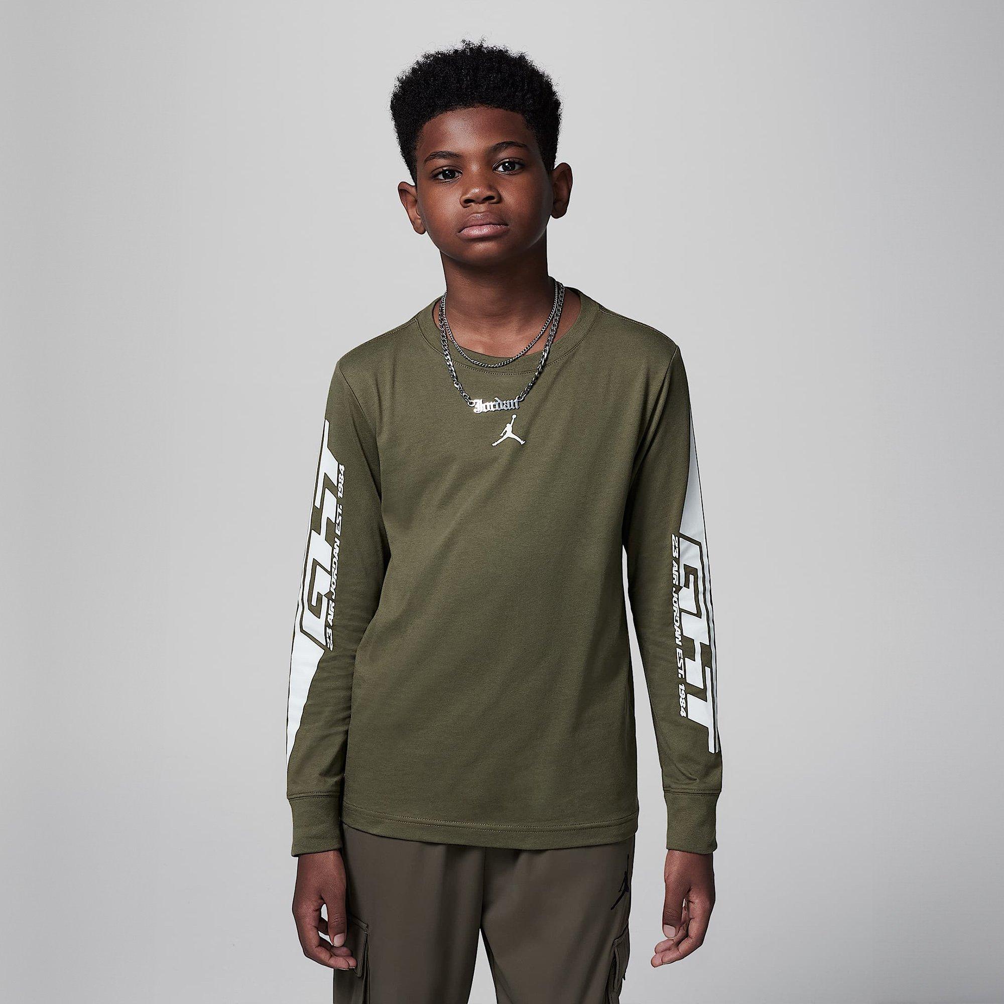 Medium Olive - Air Jordan - AJ MVP Flight Long Sleeve T-Shirt Juniors - 4
