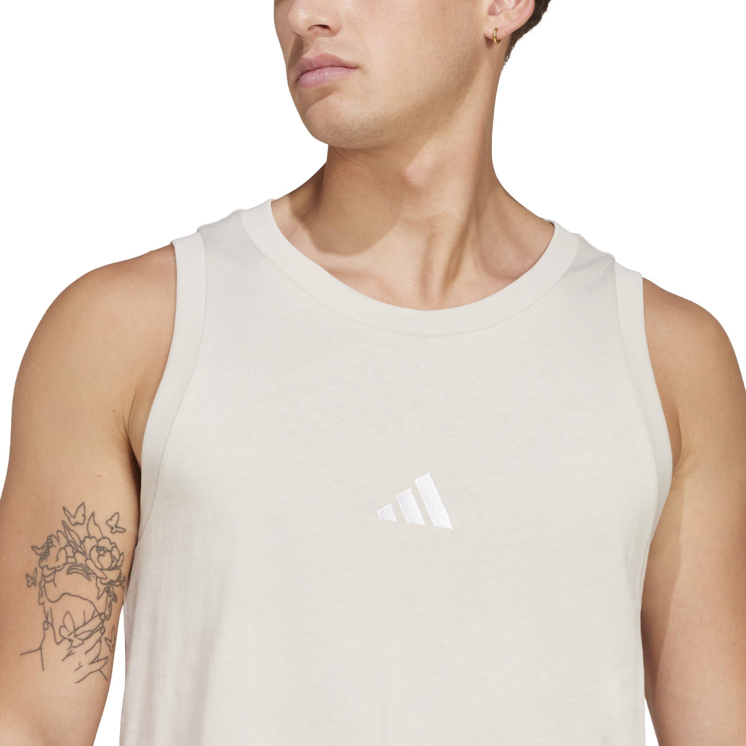 W.Alumina/White - adidas - Essential Muscle Vest - 6