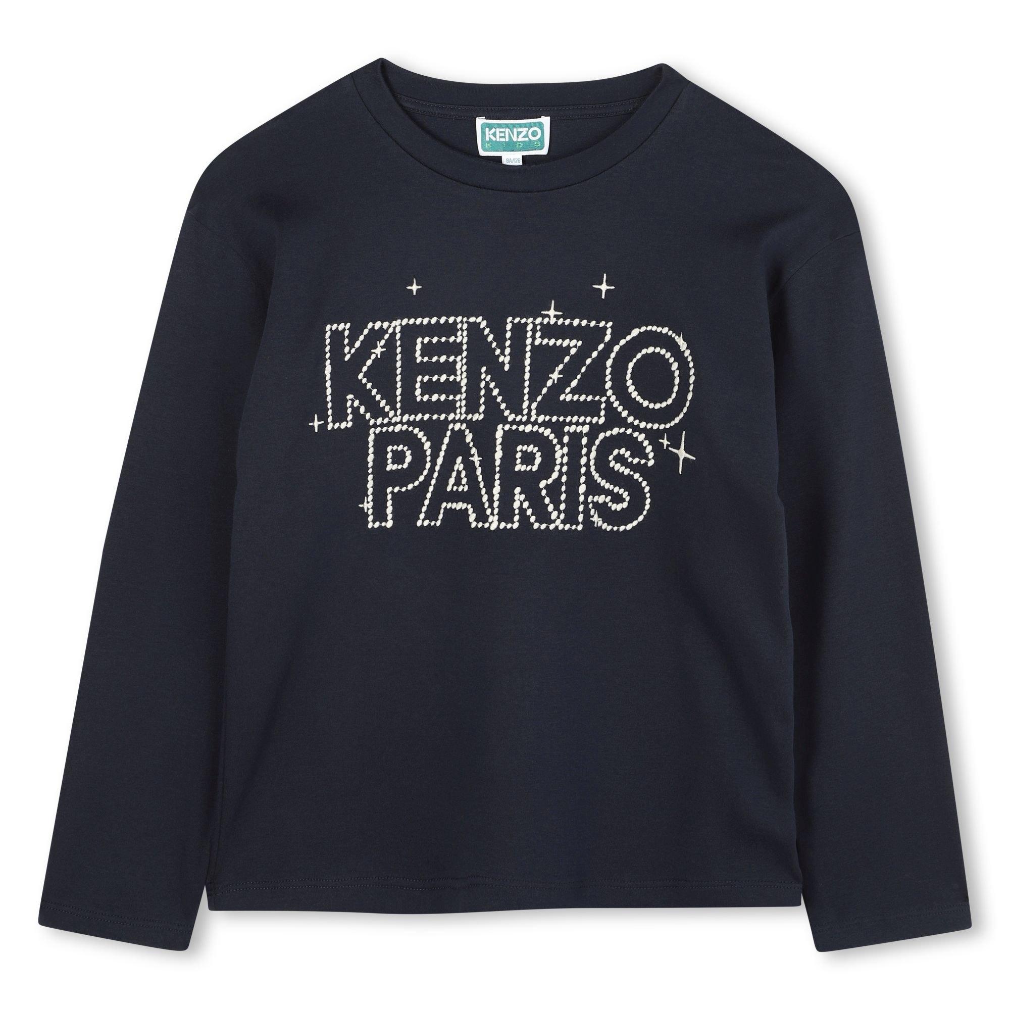 Navy - Kenzo - Kids' Embroidery Long-Sleeve T-Shirt - 1
