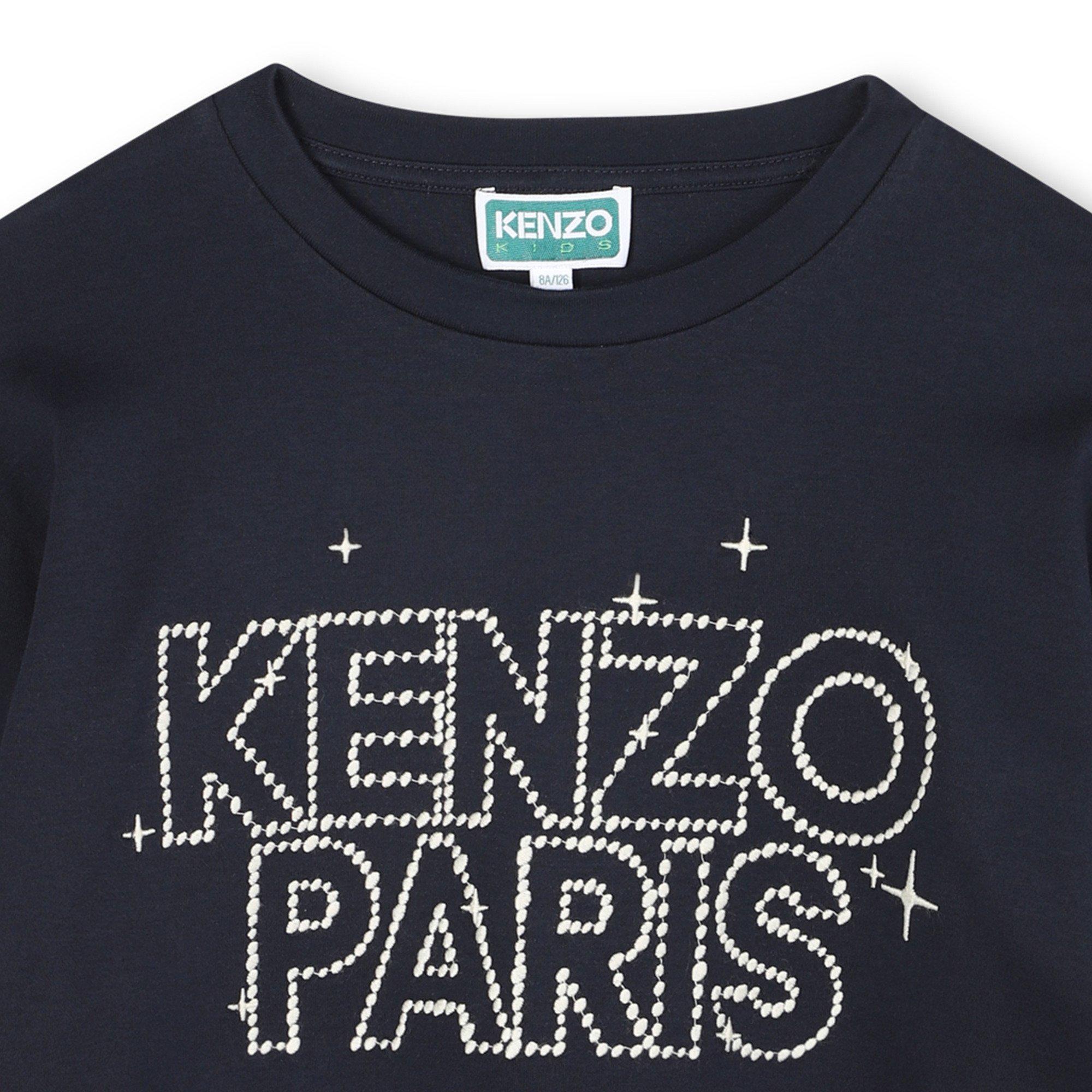 Navy - Kenzo - Kids' Embroidery Long-Sleeve T-Shirt - 3