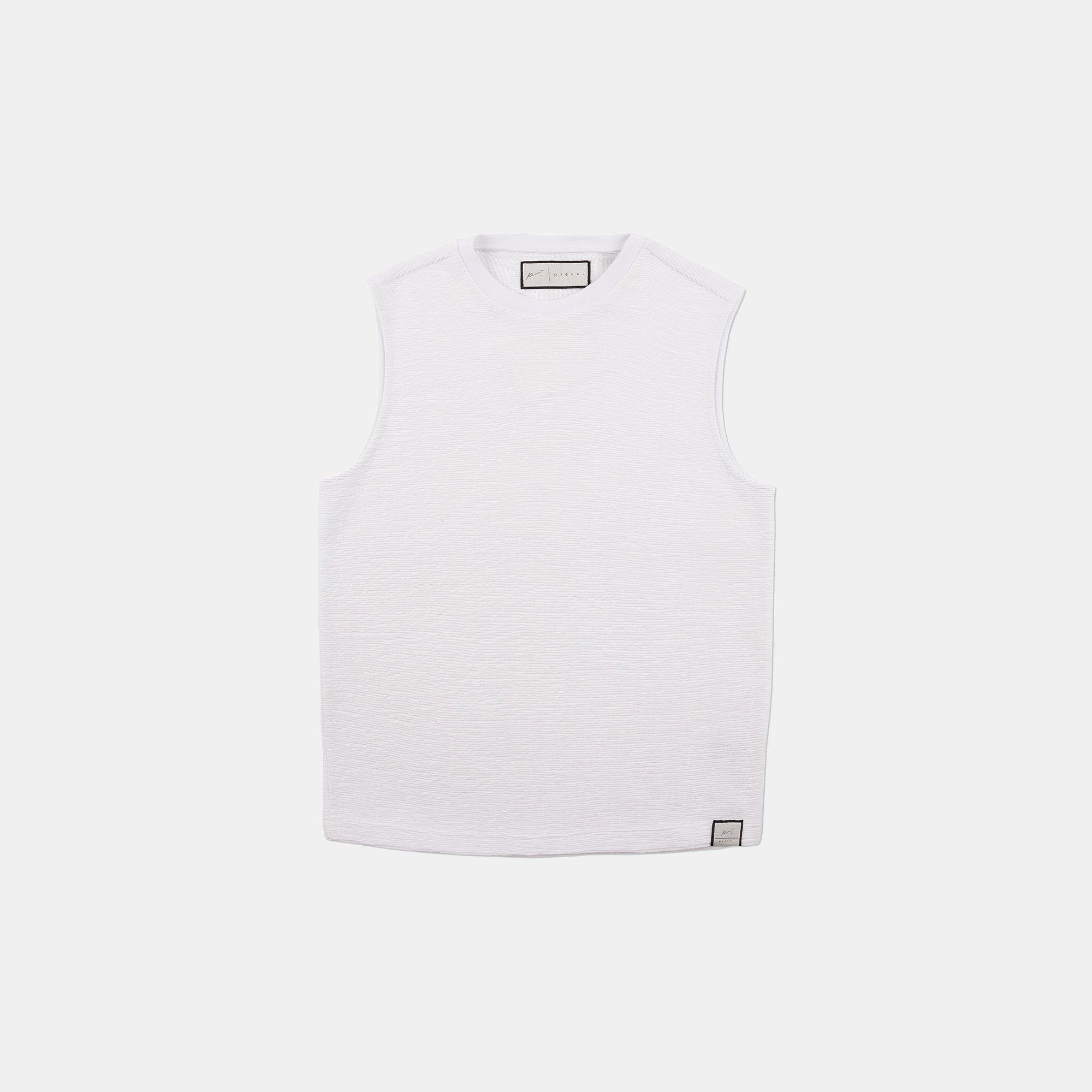White - Prevu - Men's Ottoman Tank Vest - 1