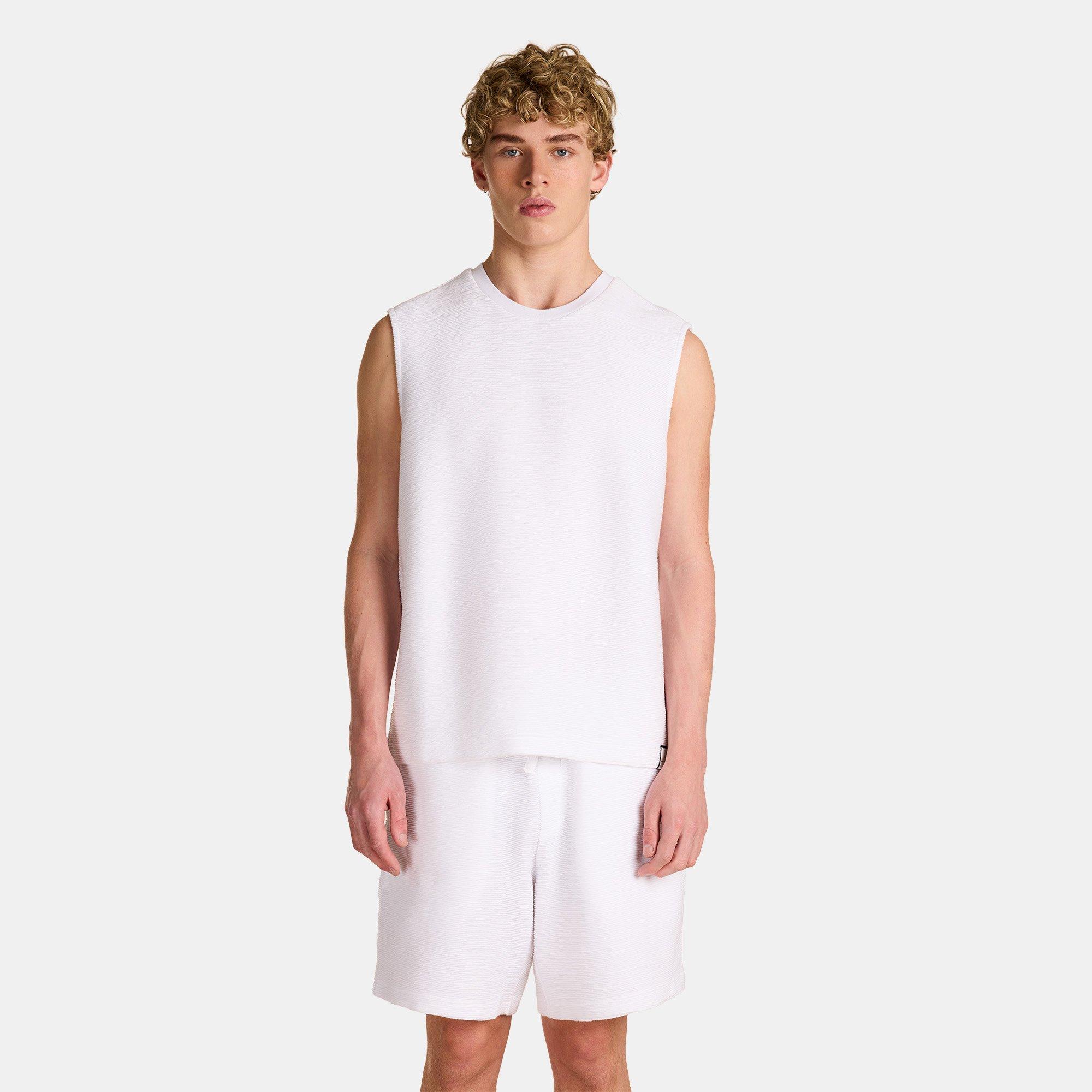 White - Prevu - Men's Ottoman Tank Vest - 3