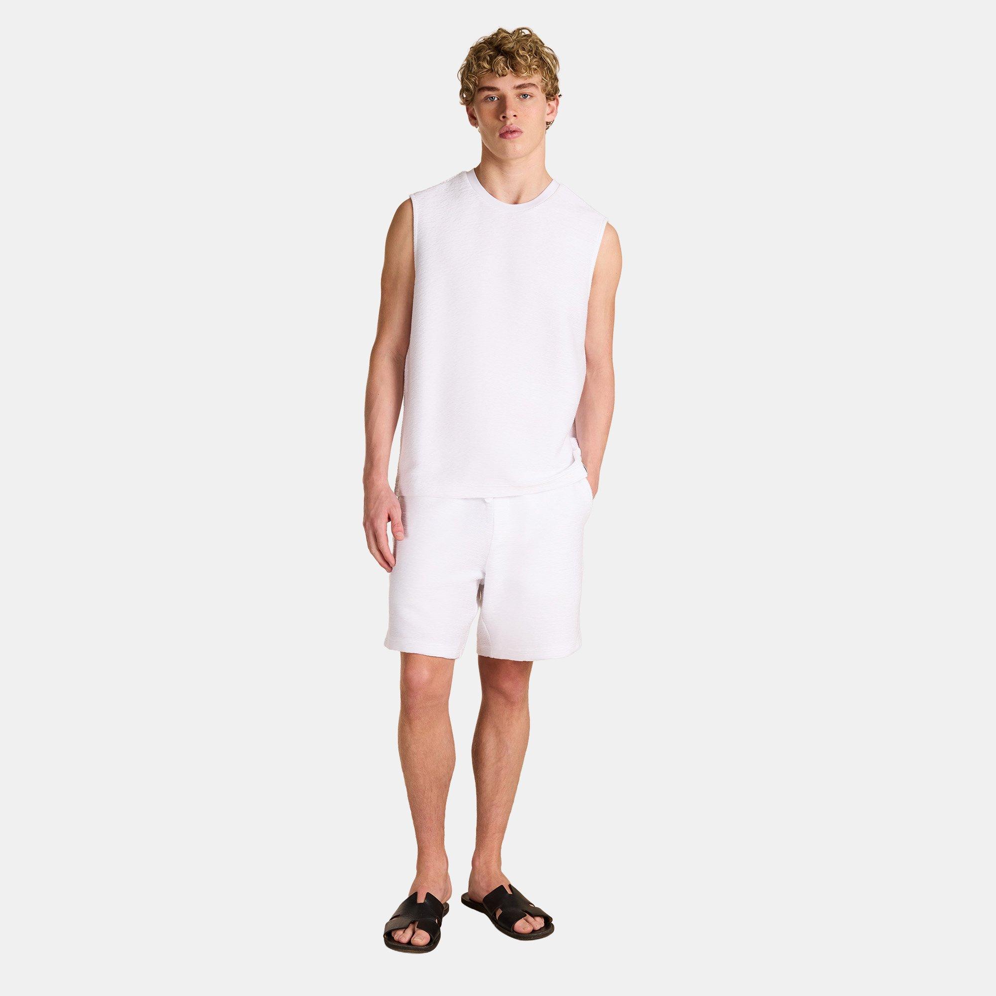 White - Prevu - Men's Ottoman Tank Vest - 6