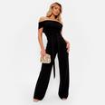 ISAWITFIRST Self Belted Bardot Crepe Jumpsuit