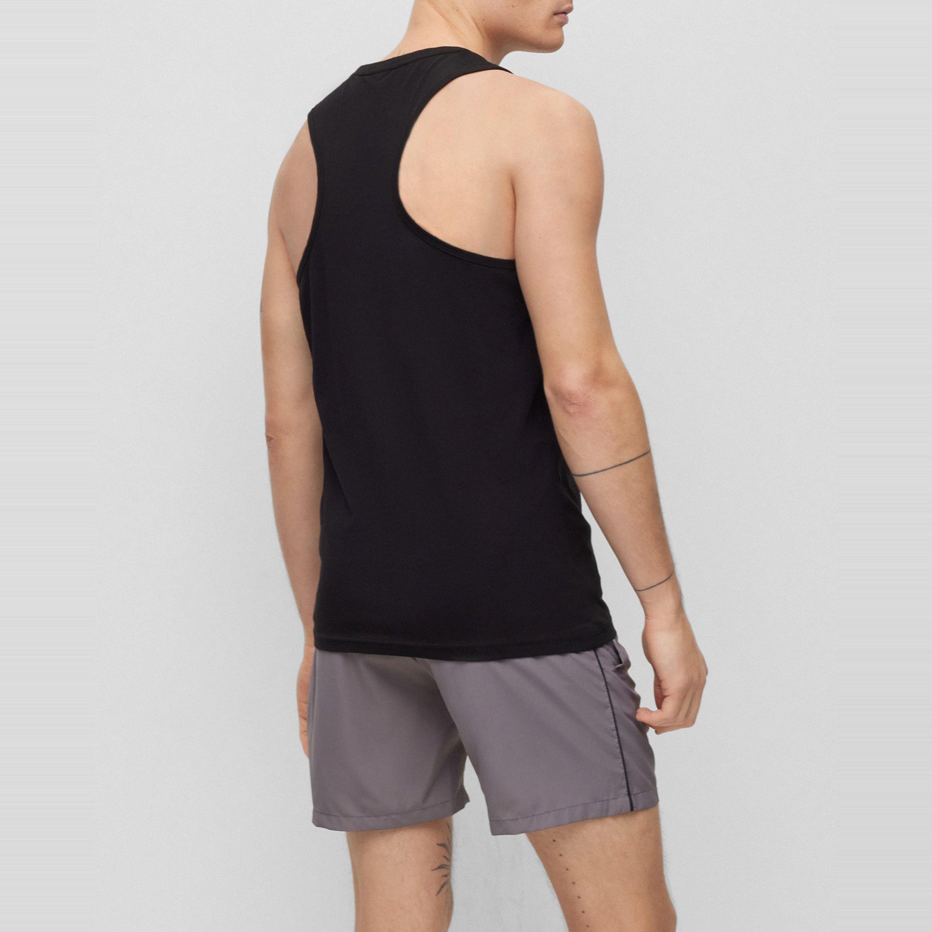 Black 004 - Boss - Men's Beach Tank Top, Sleek Solid - 4