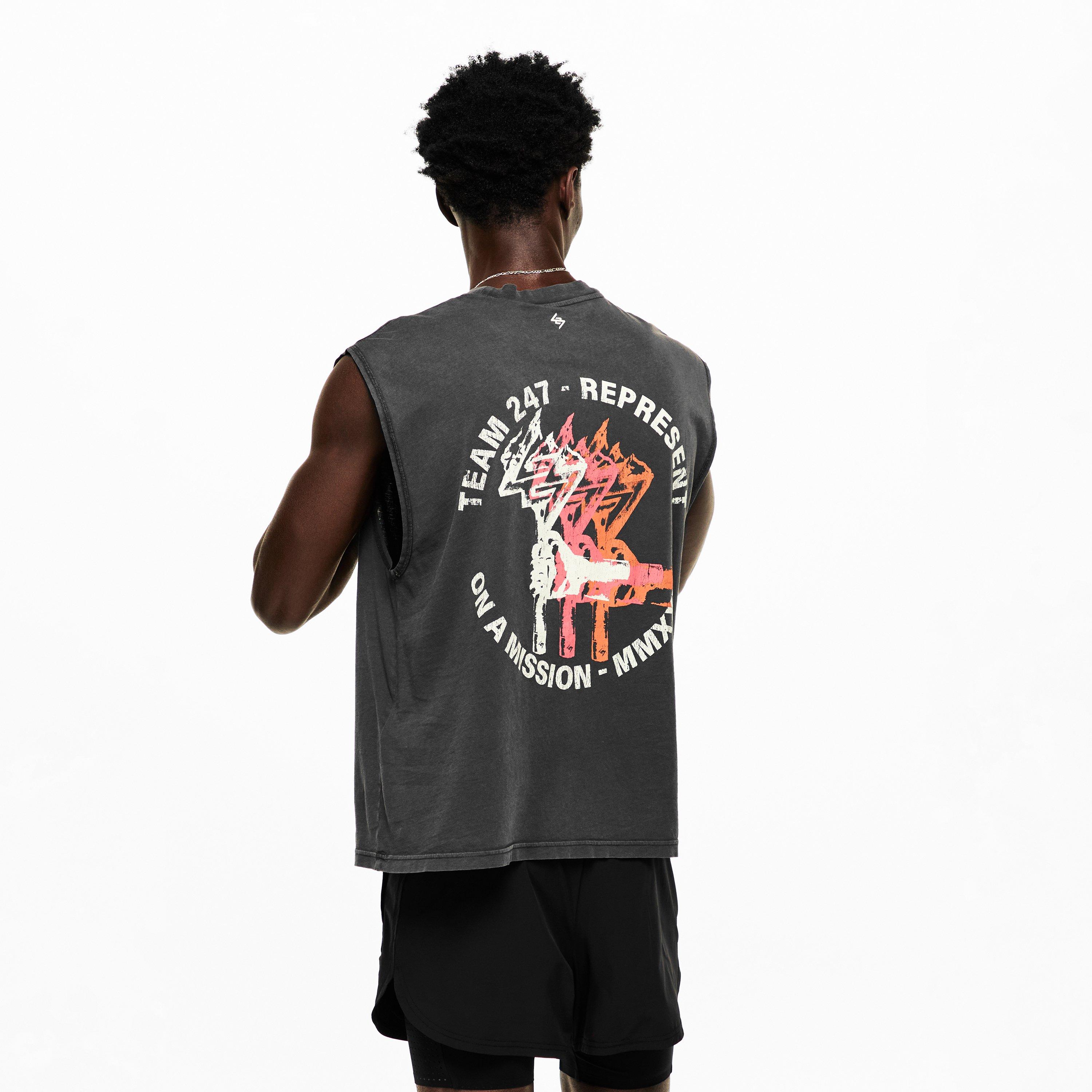 Washed Black - Represent 247 - R247 Torch Crop Tank Sn62 - 4