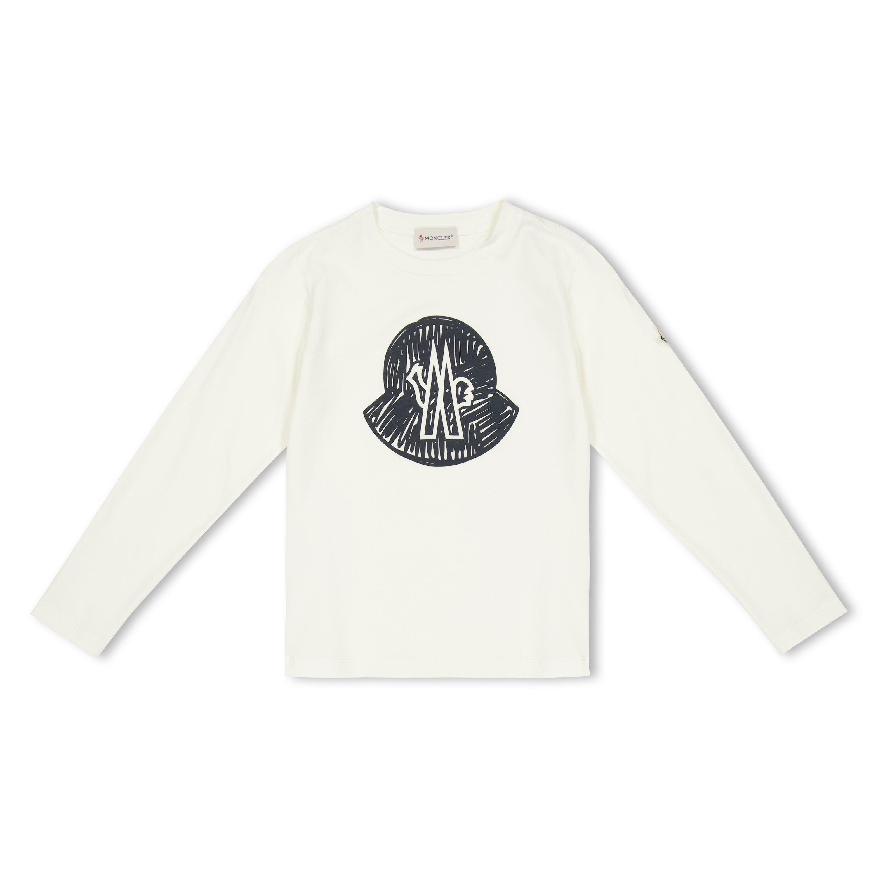 Moncler Kids' Long Sleeve T-Shirt - White 034 - Size 10Y