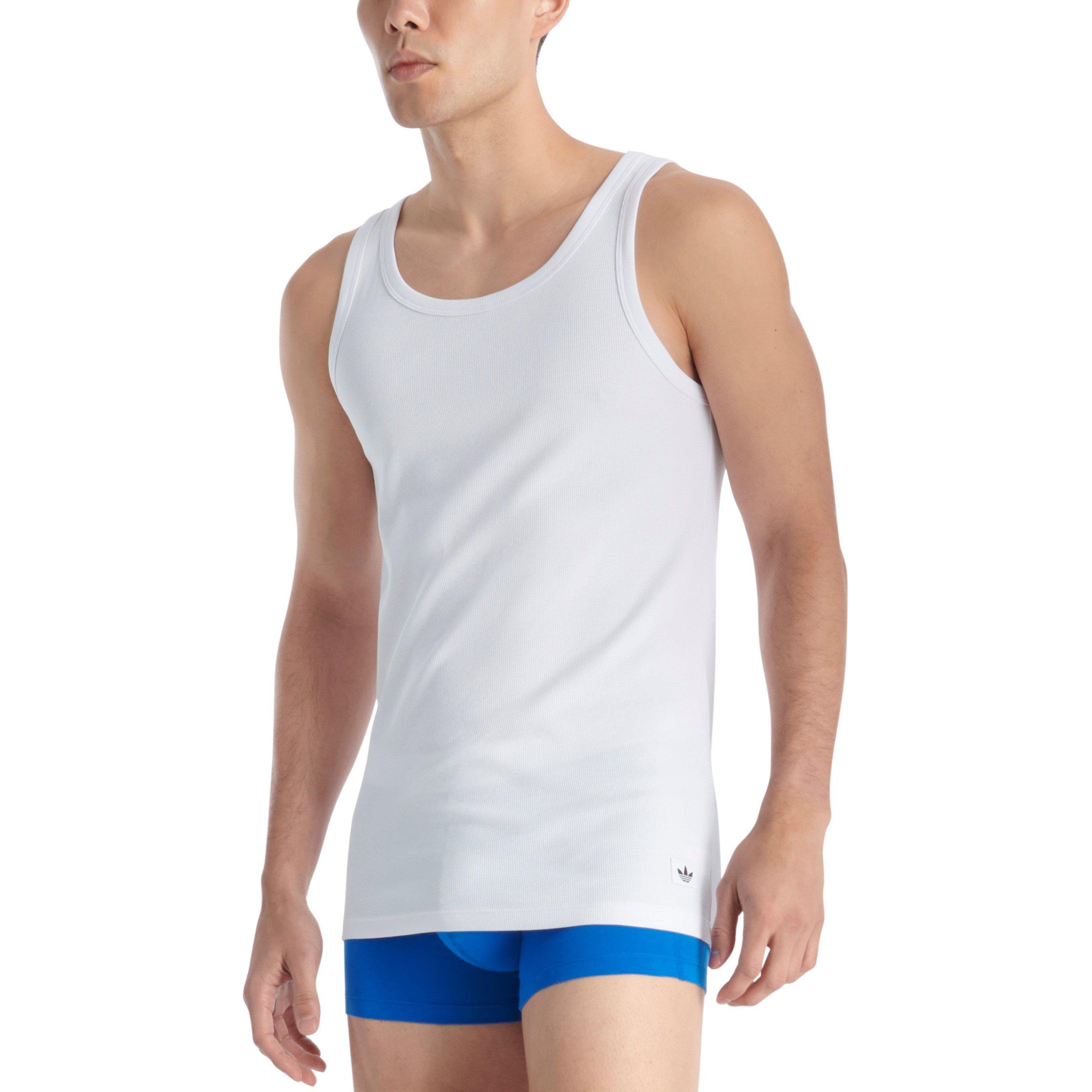 White - adidas Originals - Adidas Active Flex Cotton 2Pk Tank Tops - 3