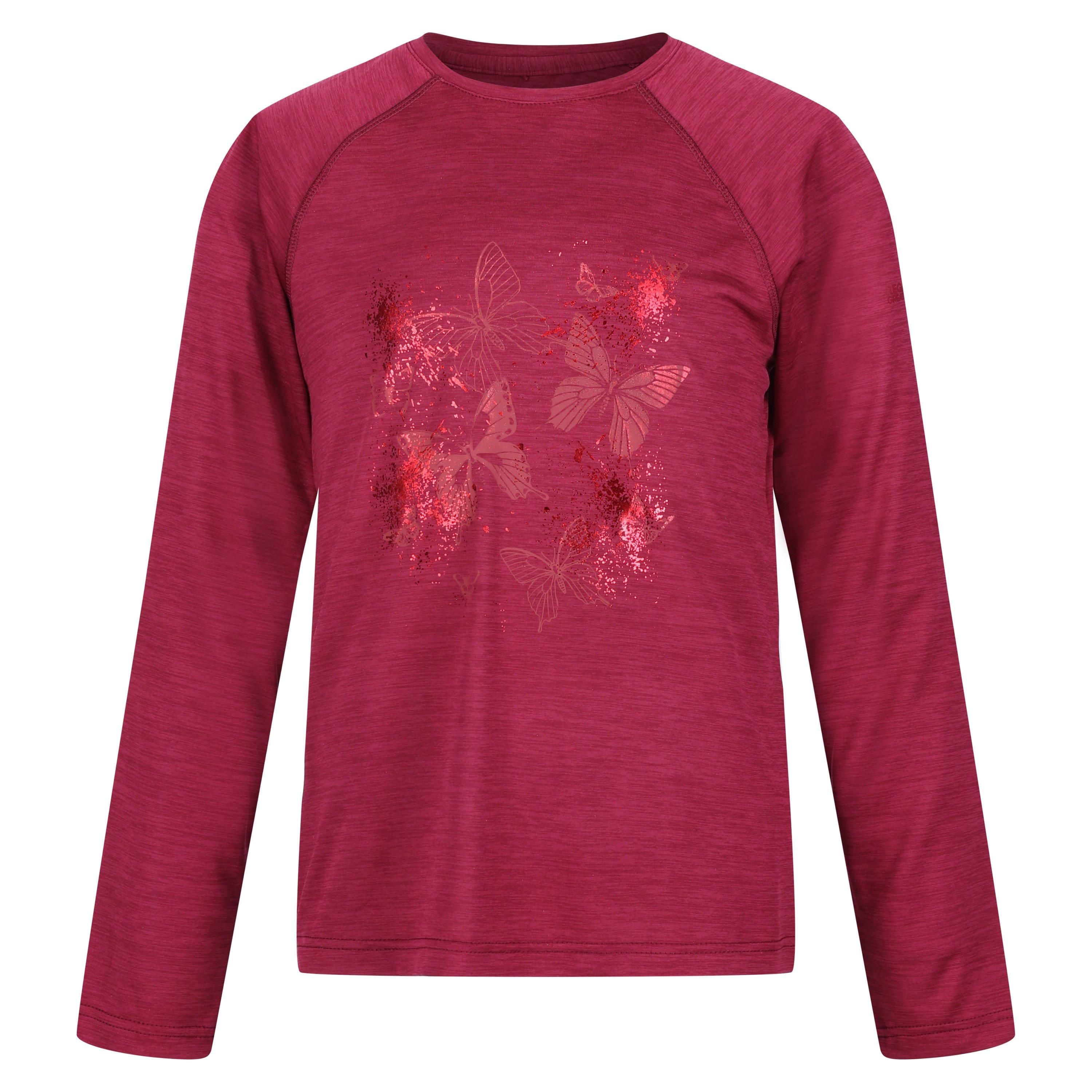 Rumba Red - Regatta - Unisex Kids' Burnlee Long Sleeve T-Shirt - 1