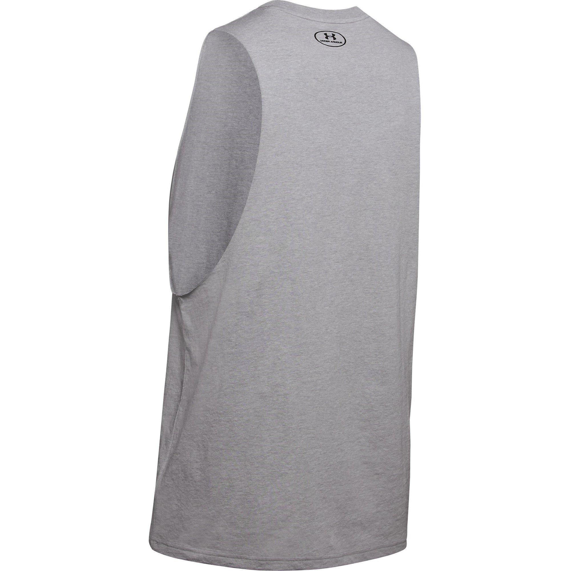 Steel/Black - Under Armour - Left Chest Cut-Off Tank Men - 2