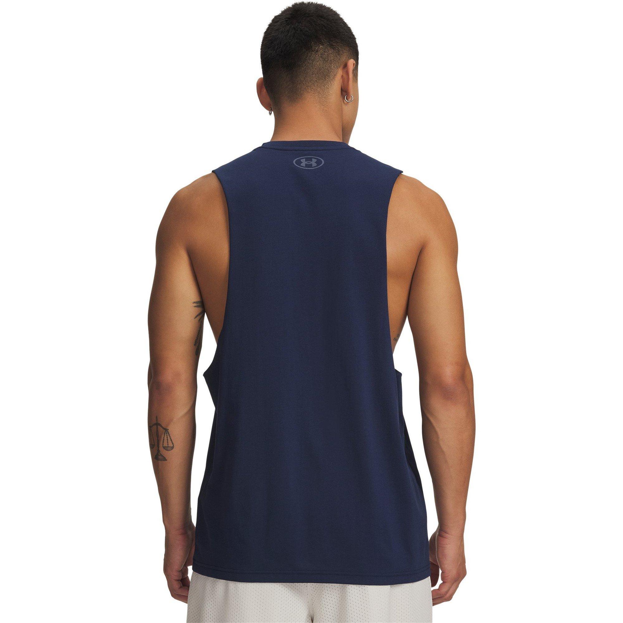 Academy/Gray - Under Armour - Left Chest Cut-Off Tank Men - 2