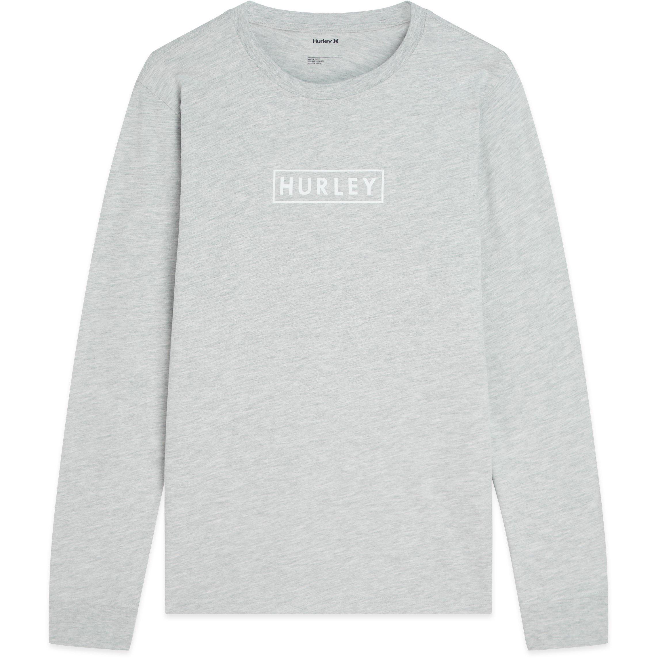 Hurley Men's Graphic Ls T-Shirt - Grey/Grey - Small