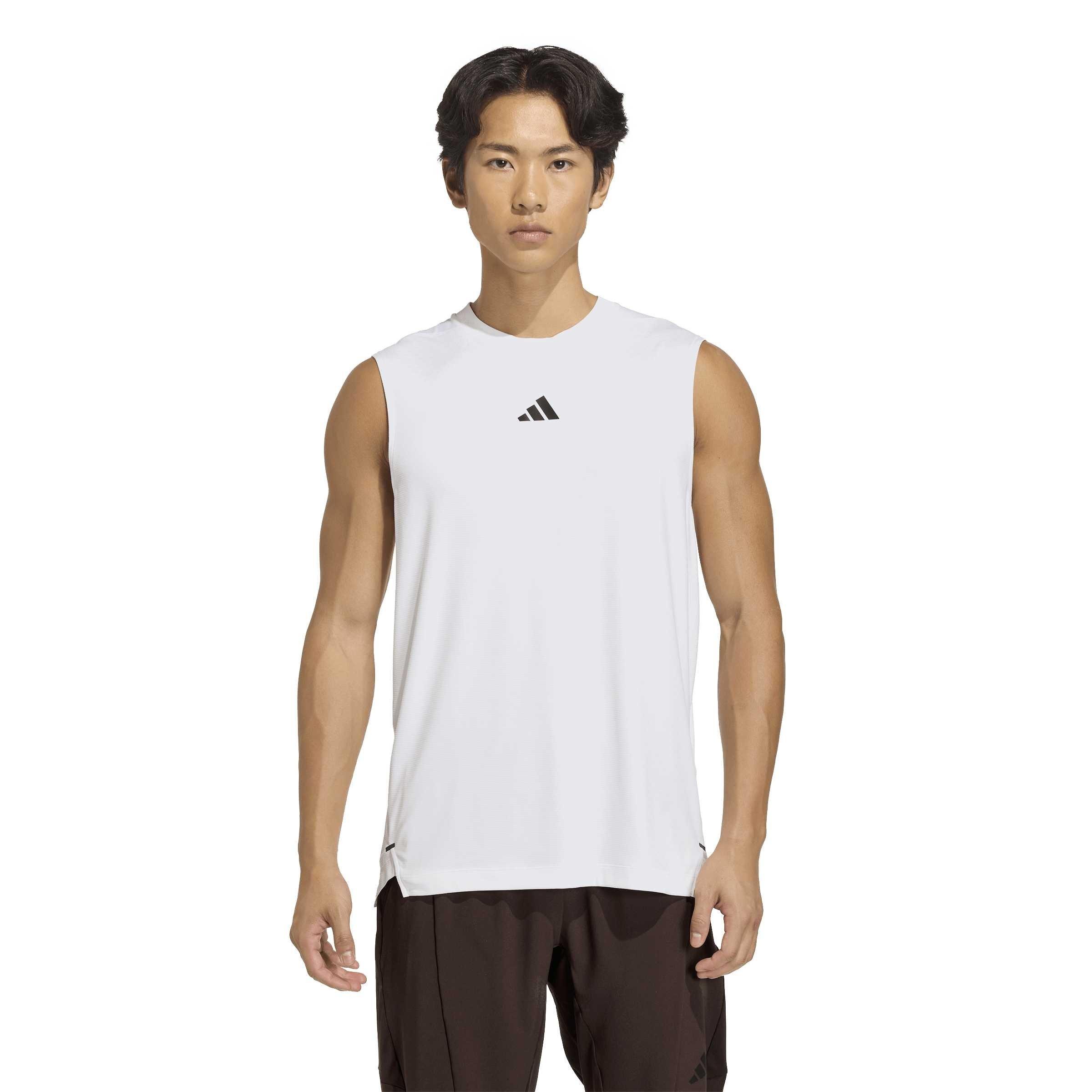 White - adidas - Men's Performance Gym Vest - 2