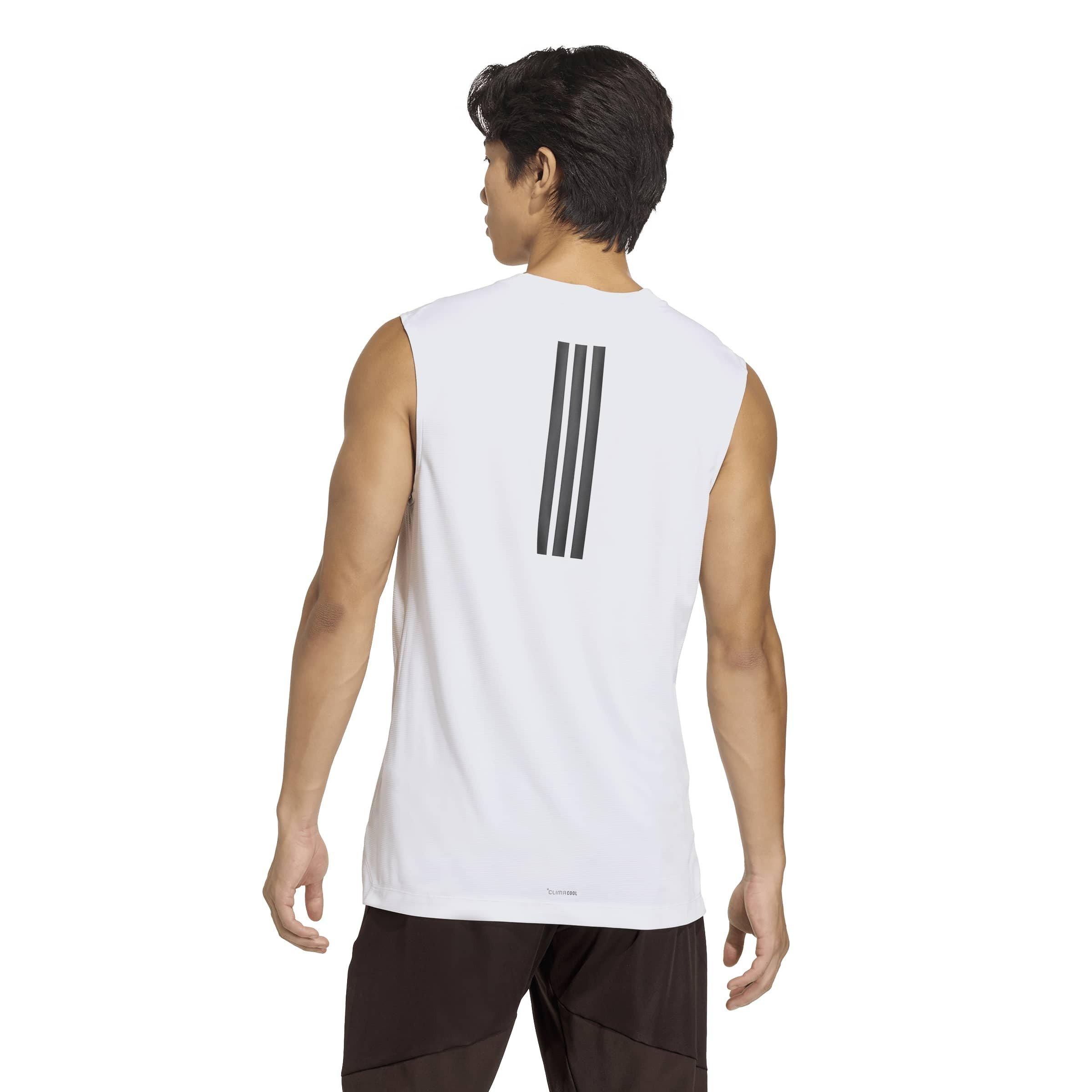 White - adidas - Men's Performance Gym Vest - 3