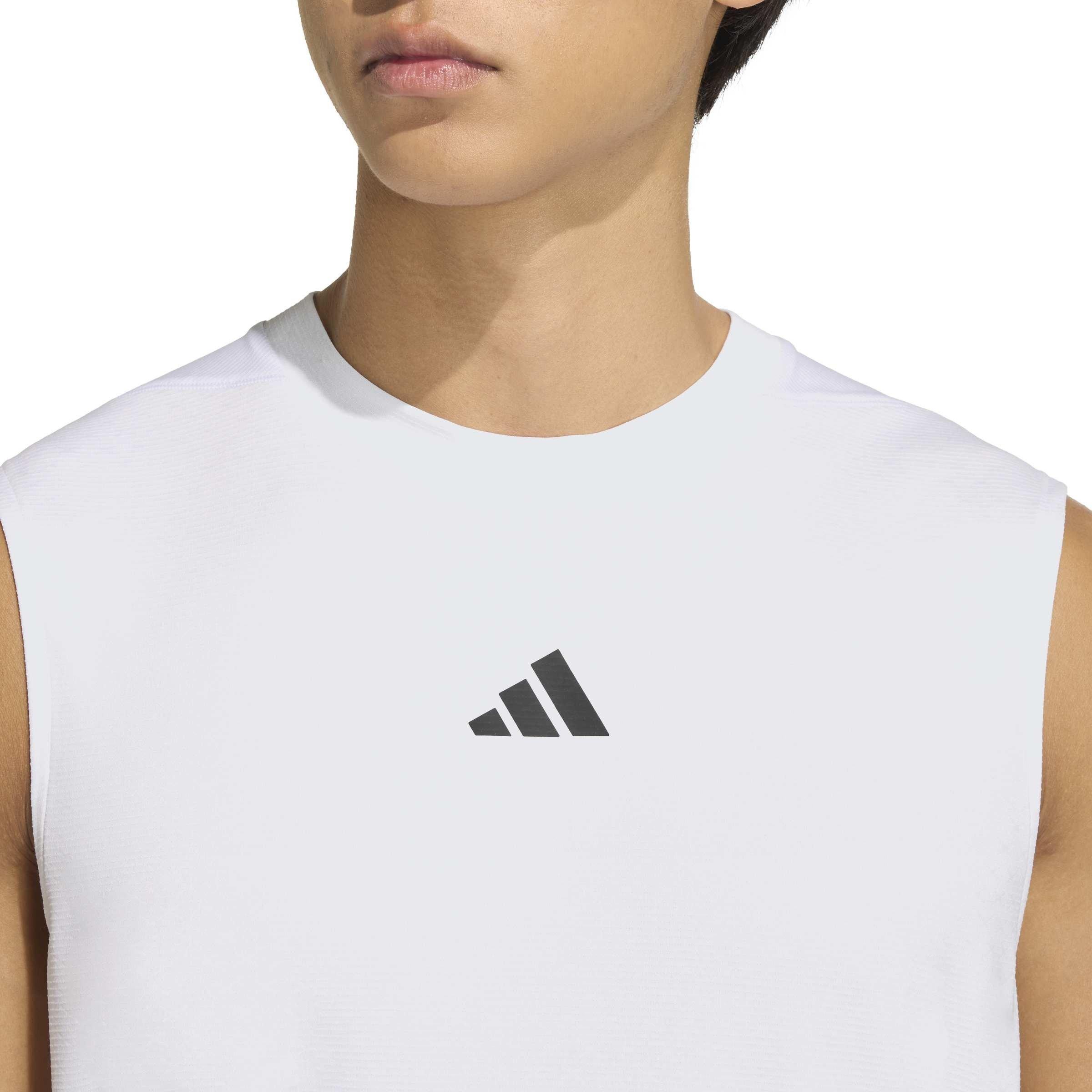 White - adidas - Men's Performance Gym Vest - 4