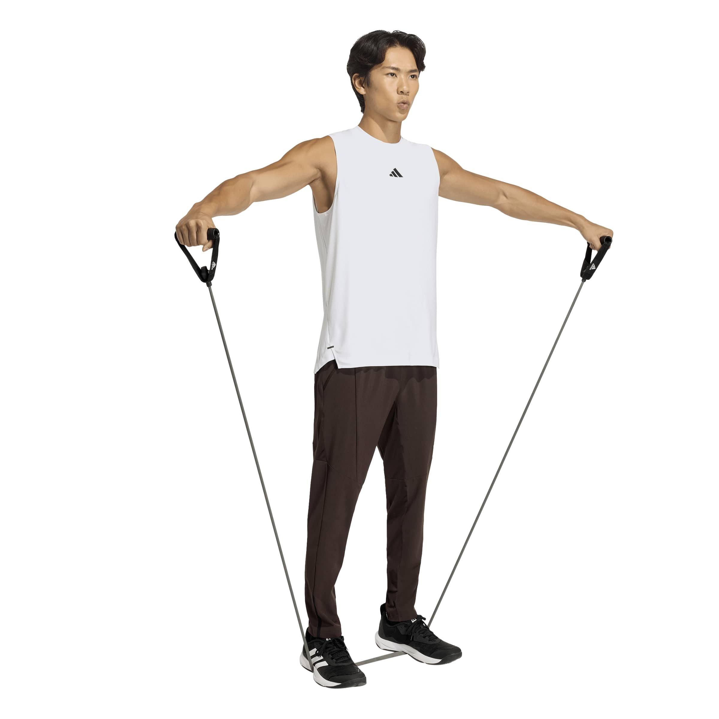 White - adidas - Men's Performance Gym Vest - 6