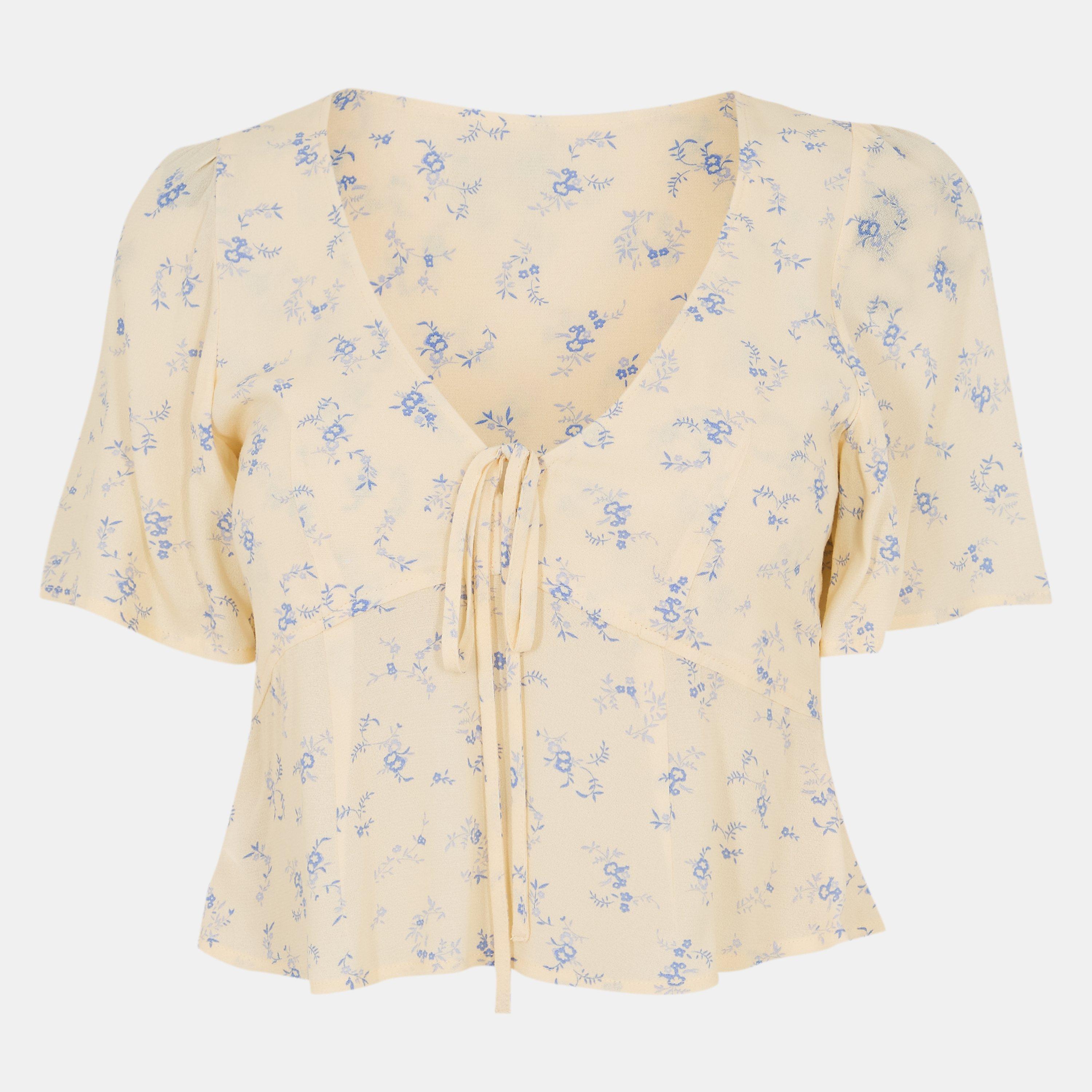 White Print - Jack Wills - Keyhole Blouse - 1