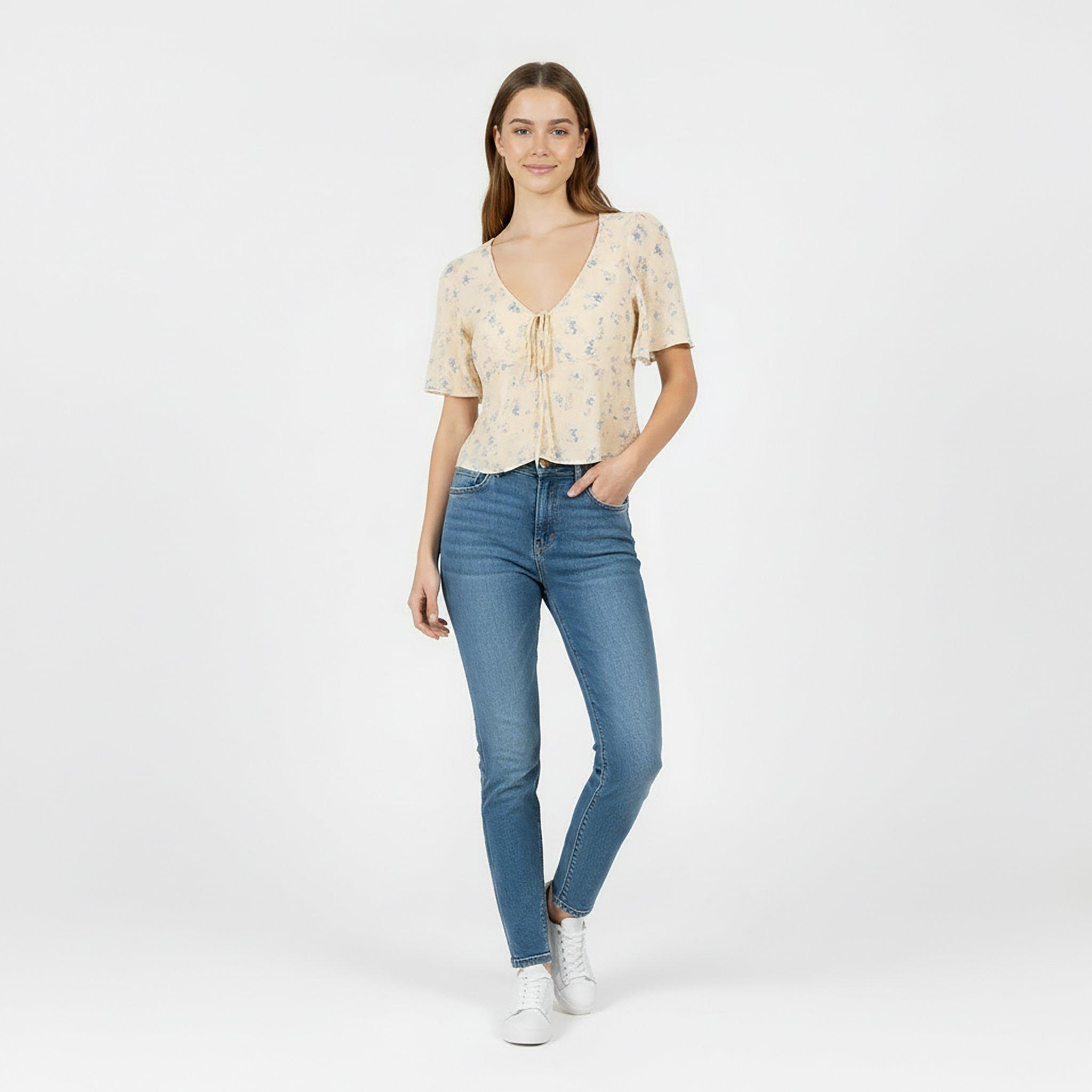 White Print - Jack Wills - Keyhole Blouse - 5