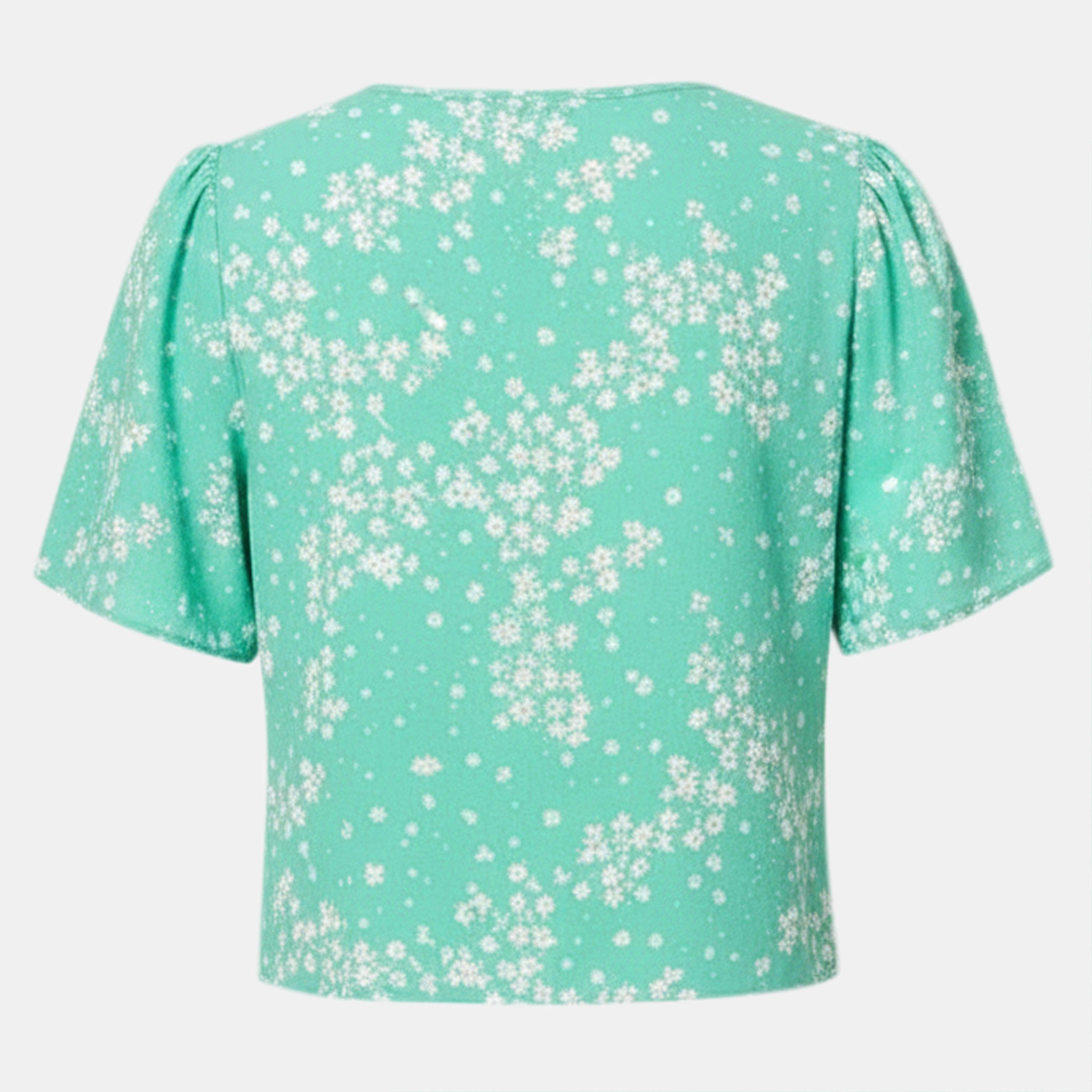Green Print - Jack Wills - Keyhole Blouse - 2
